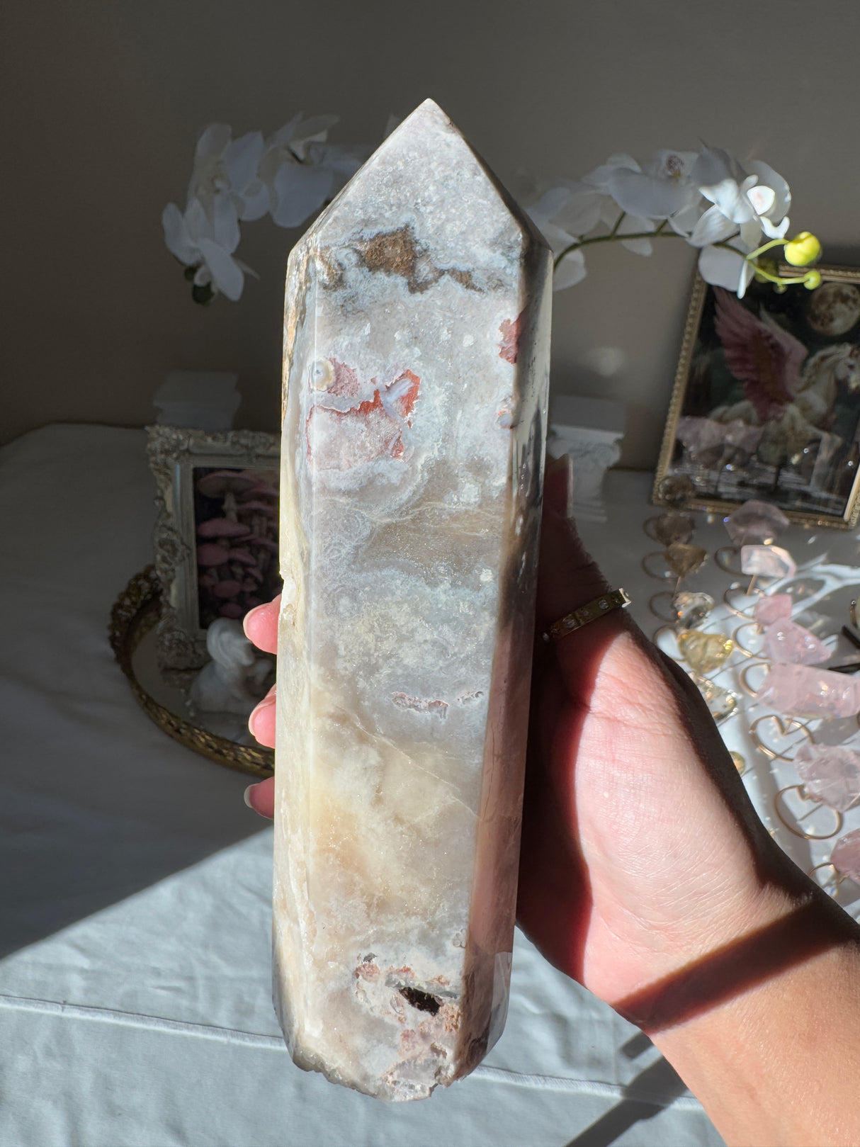 Large Pink Amethyst Tower