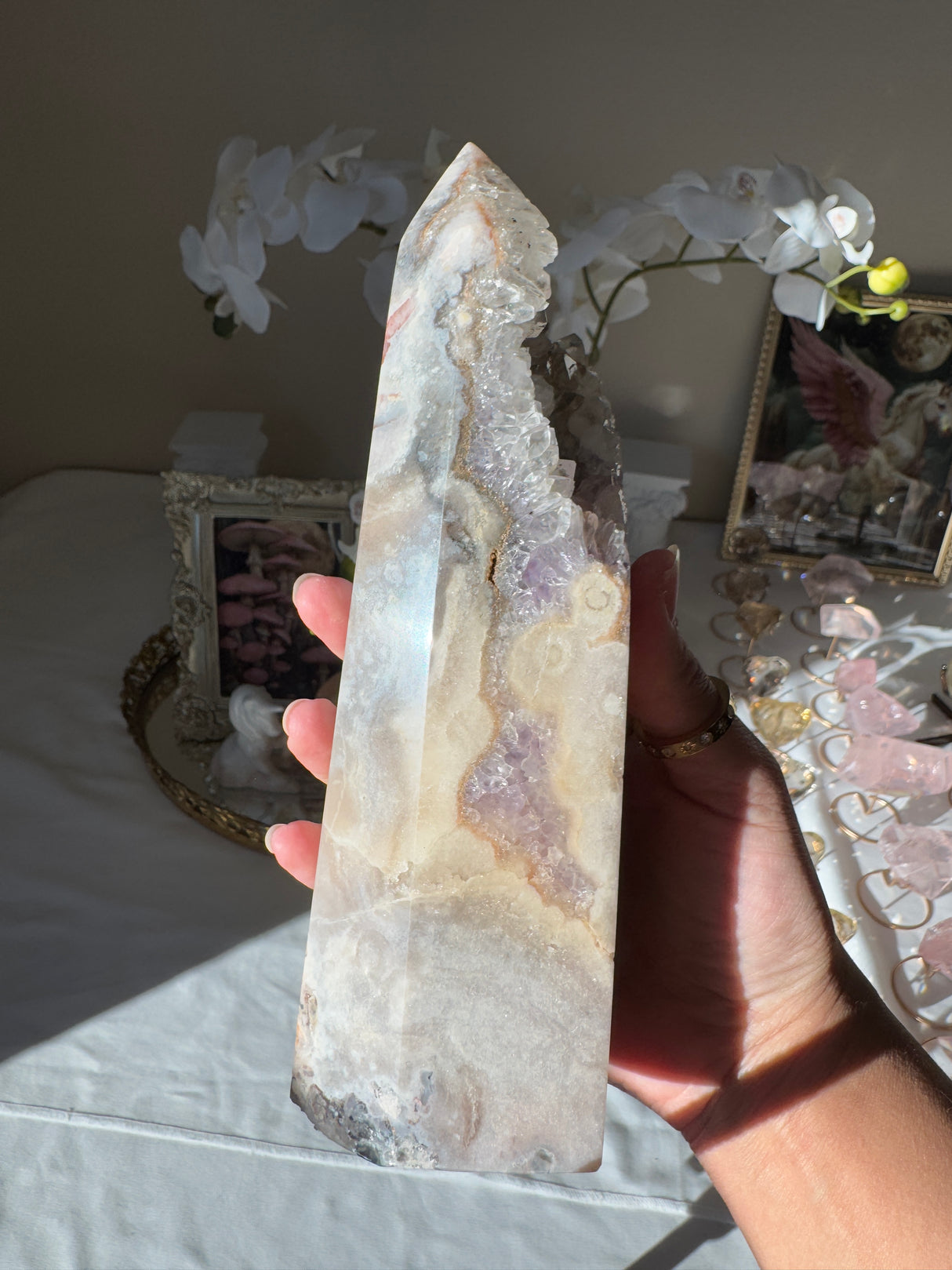 Large Pink Amethyst Tower