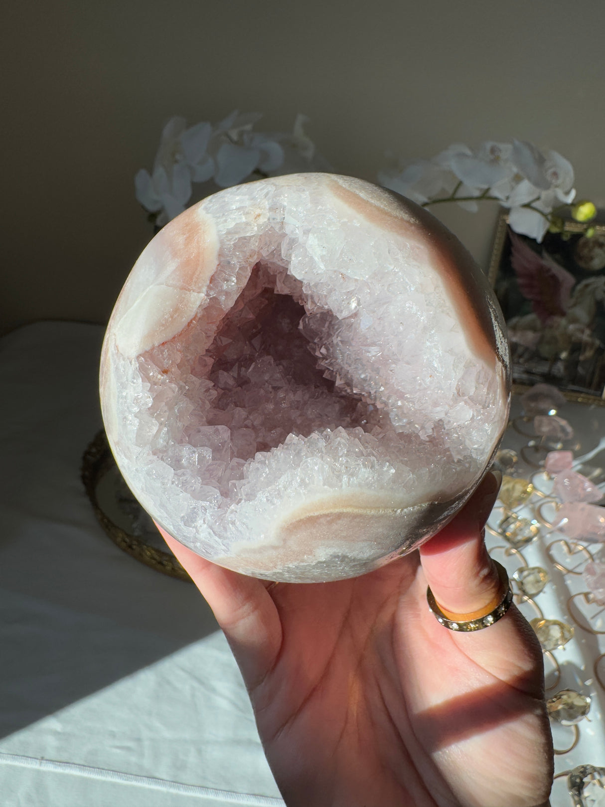 Druzy Pink Amethyst Sphere