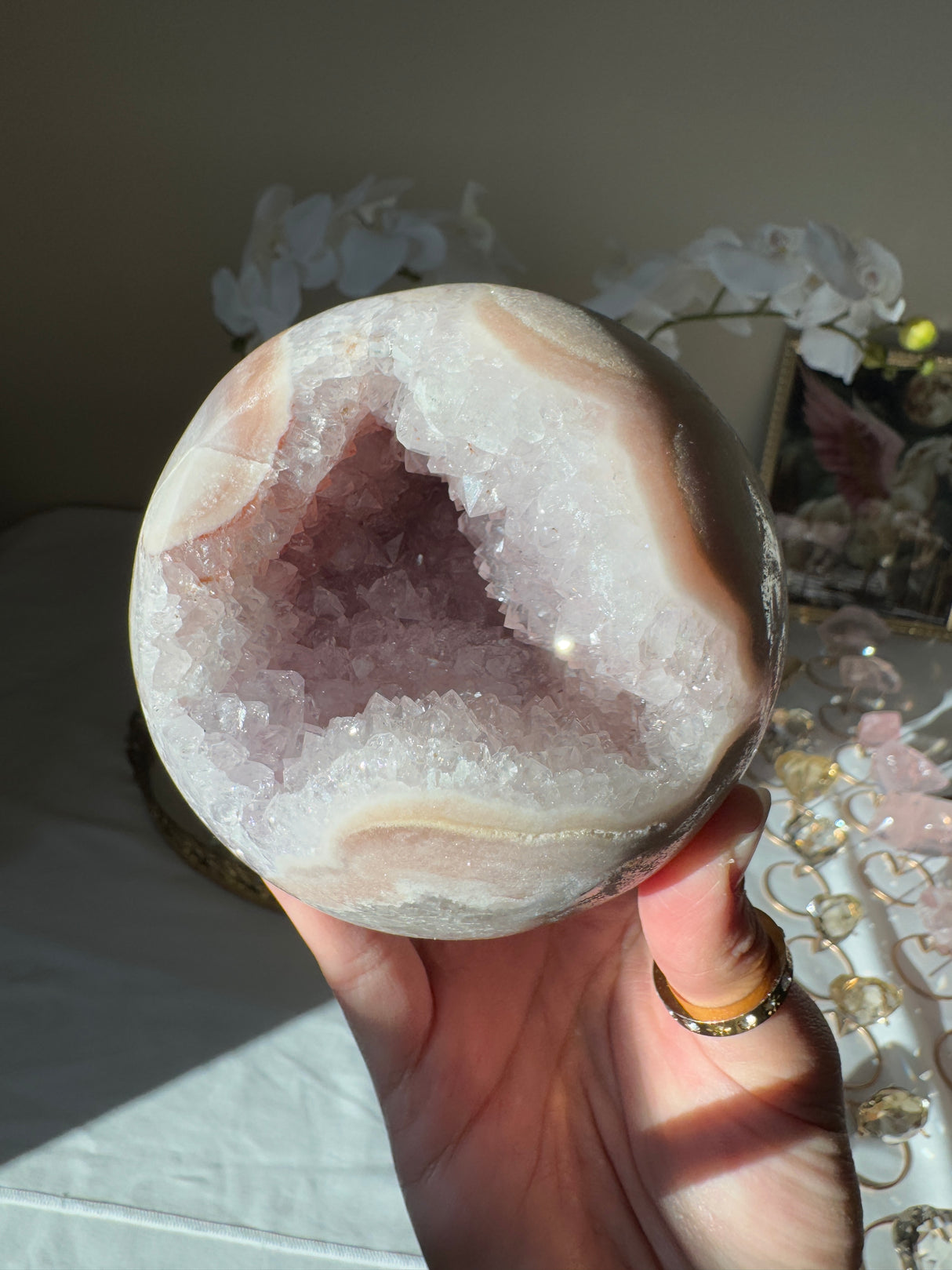 Druzy Pink Amethyst Sphere