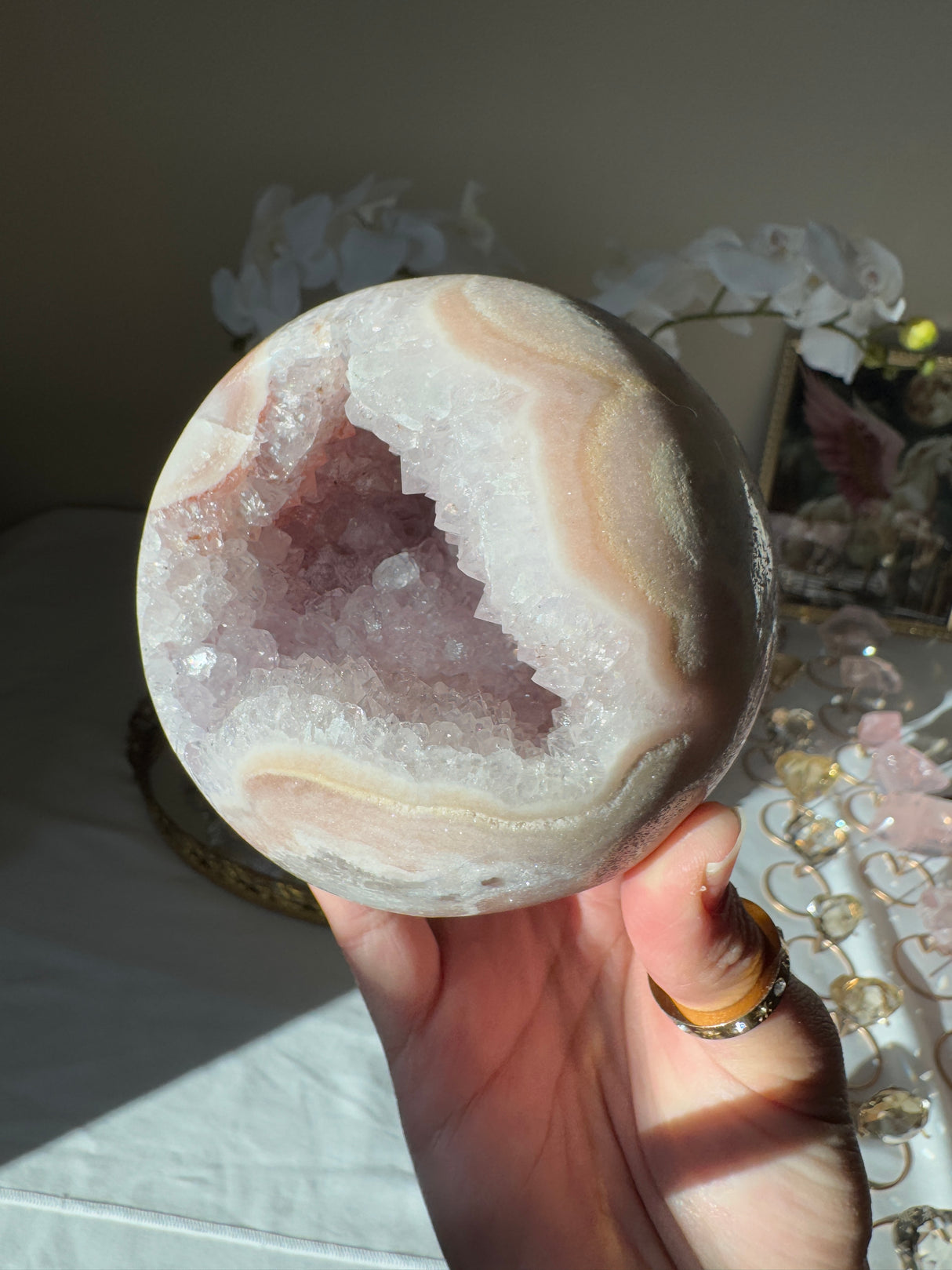 Druzy Pink Amethyst Sphere