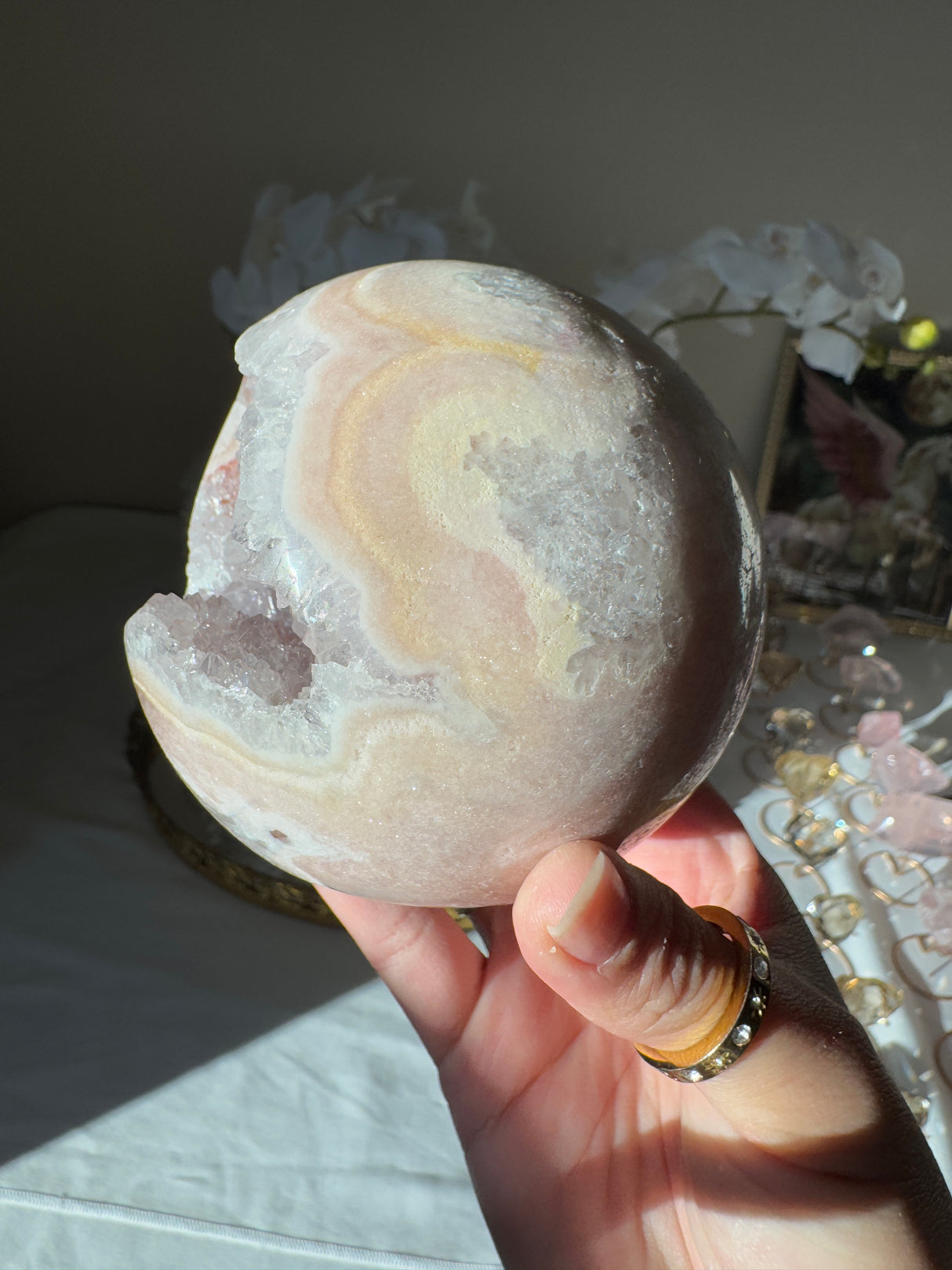 Druzy Pink Amethyst Sphere