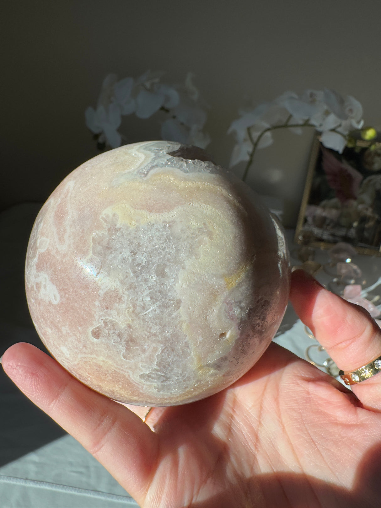 Druzy Pink Amethyst Sphere