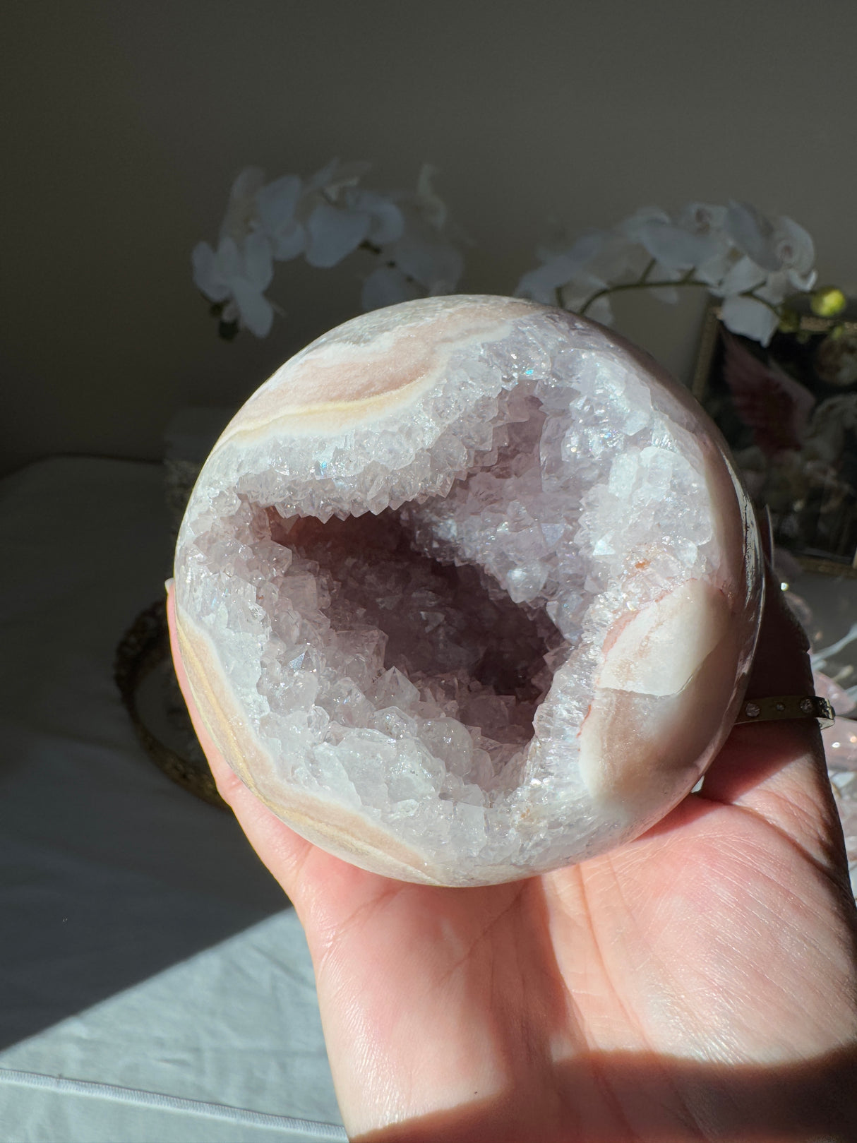 Druzy Pink Amethyst Sphere