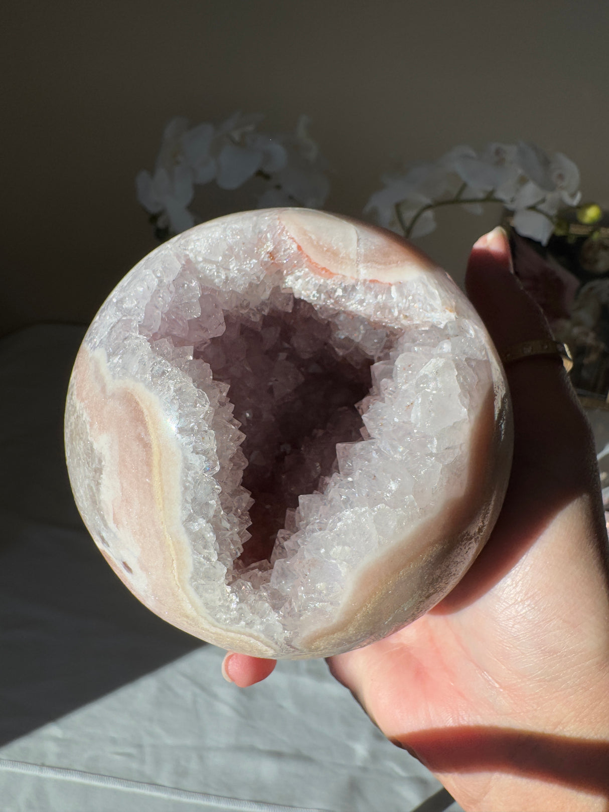 Druzy Pink Amethyst Sphere