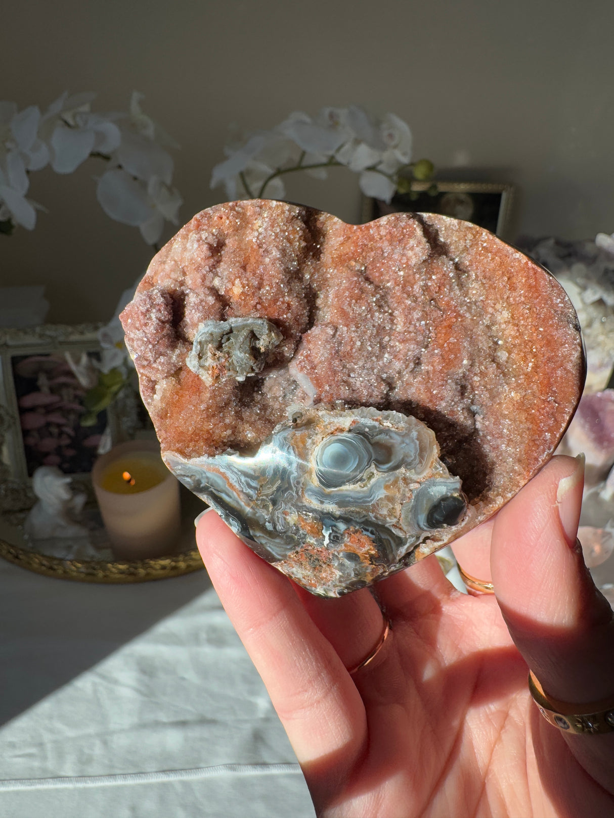 Druzy Agate Heart