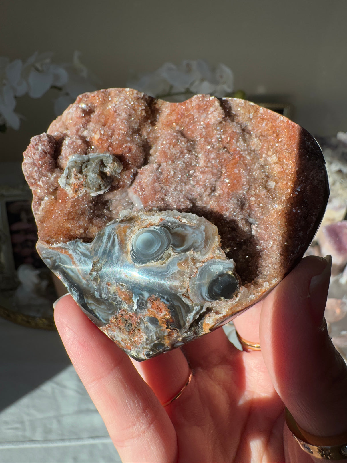 Druzy Agate Heart