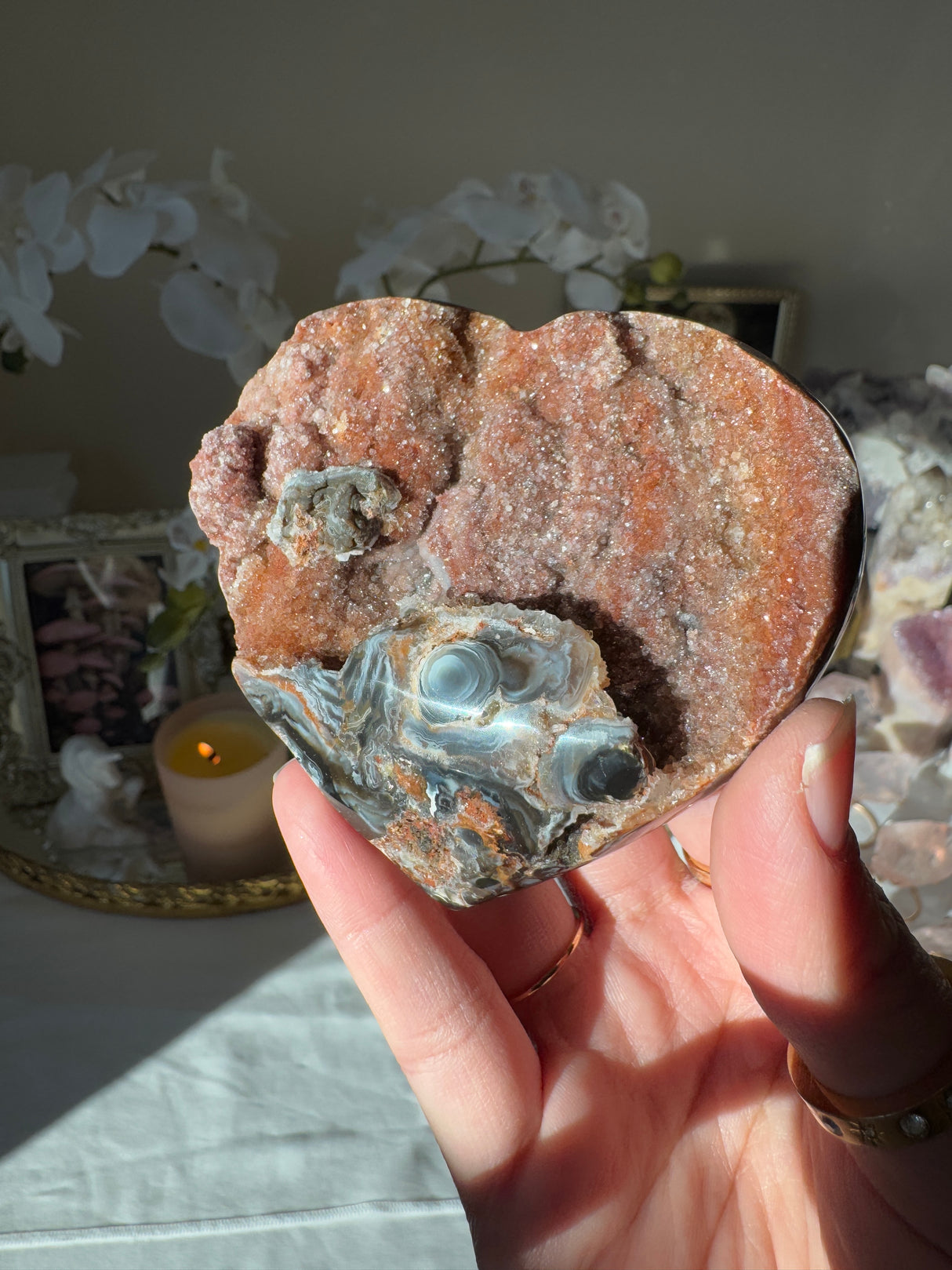 Druzy Agate Heart