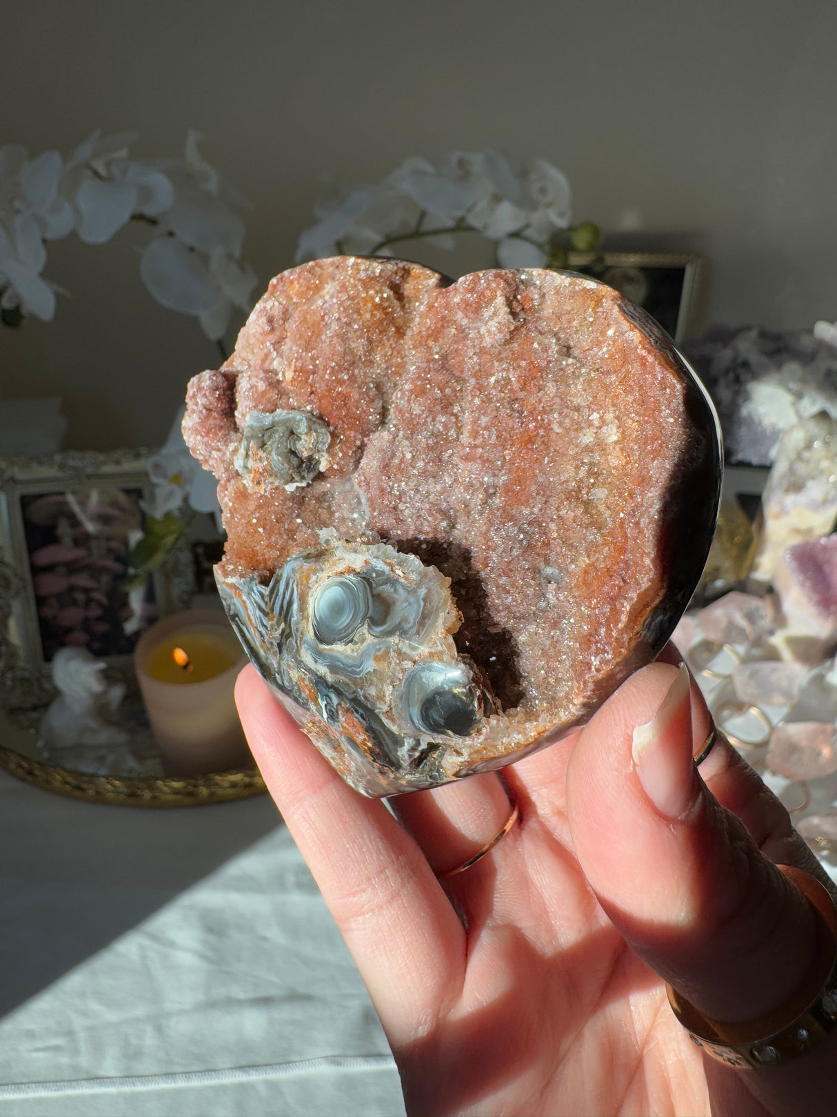 Druzy Agate Heart