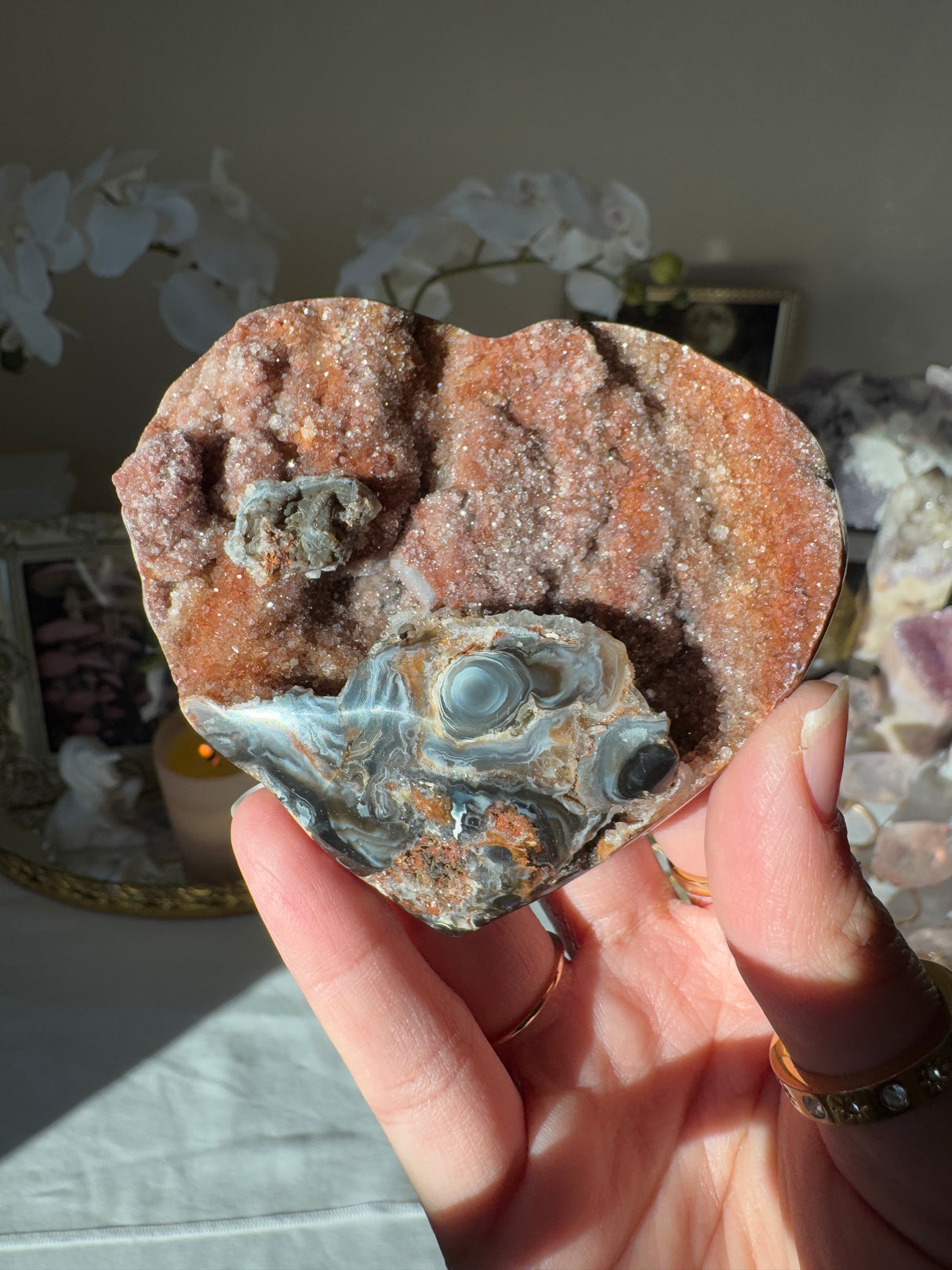 Druzy Agate Heart