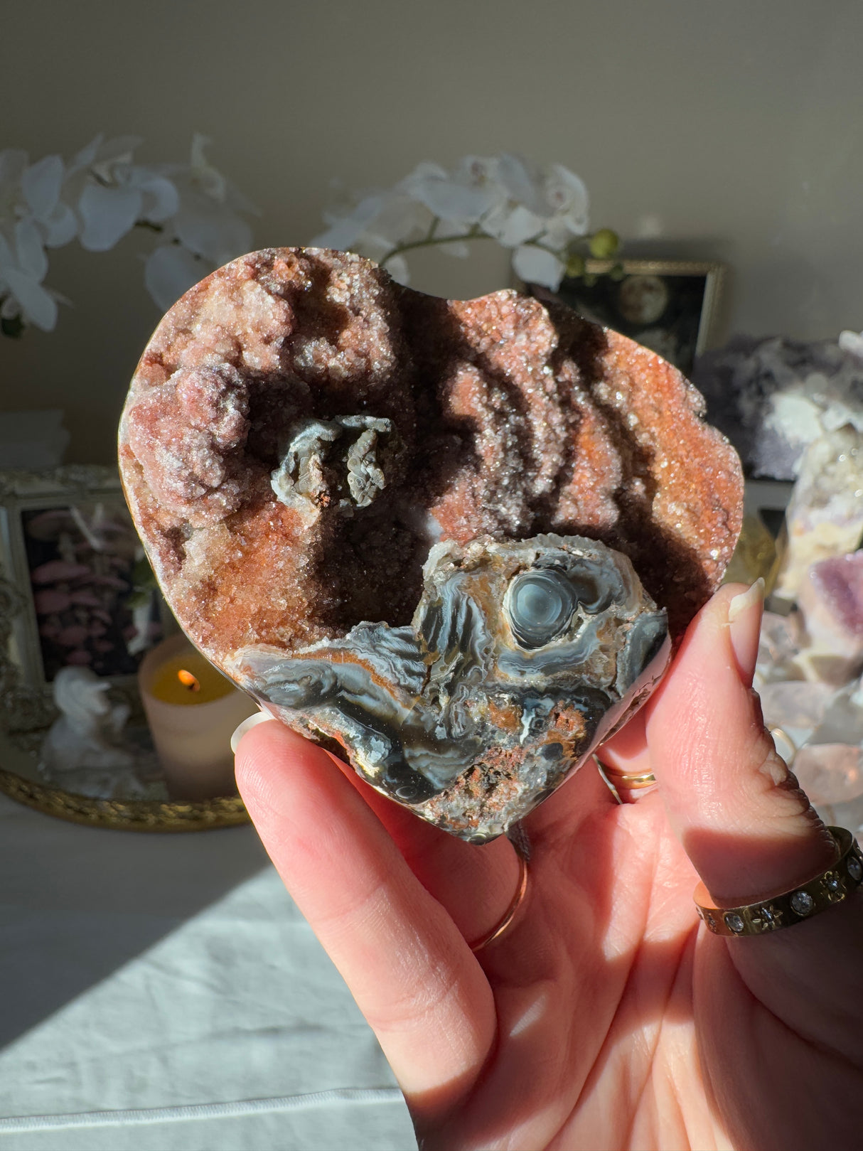 Druzy Agate Heart