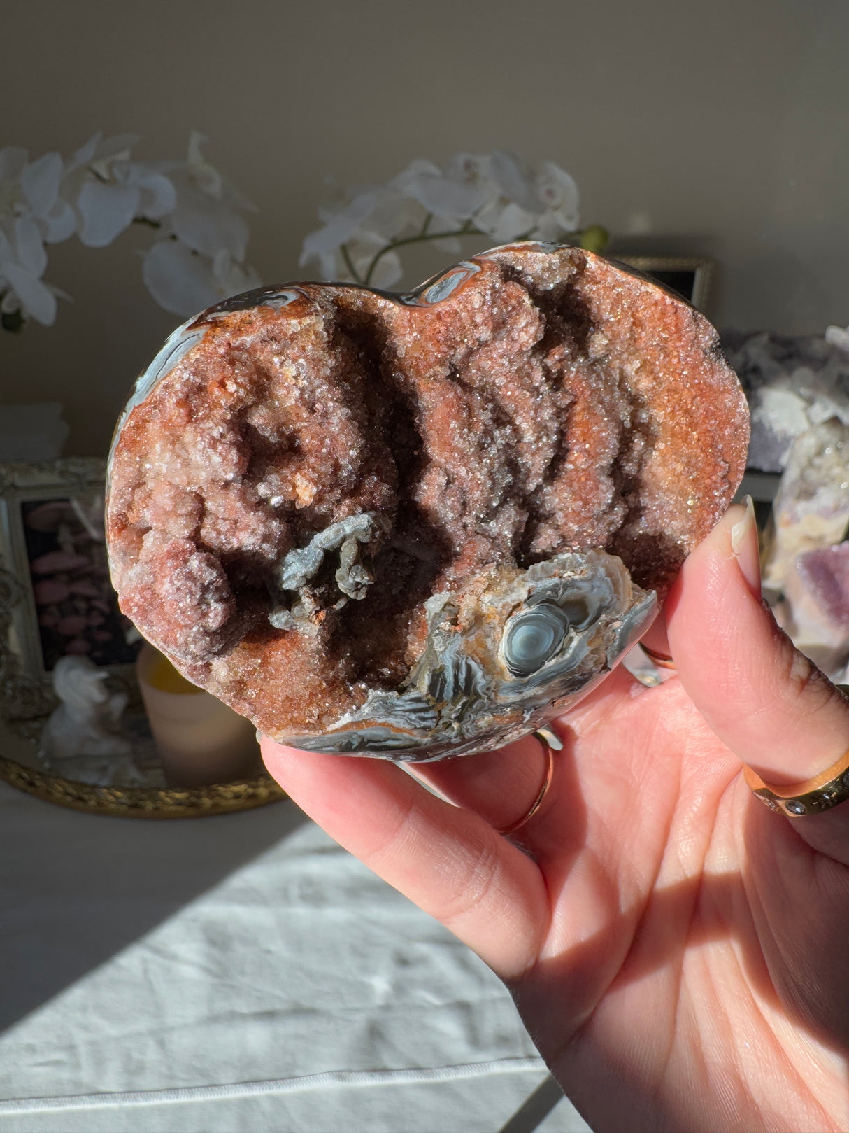 Druzy Agate Heart