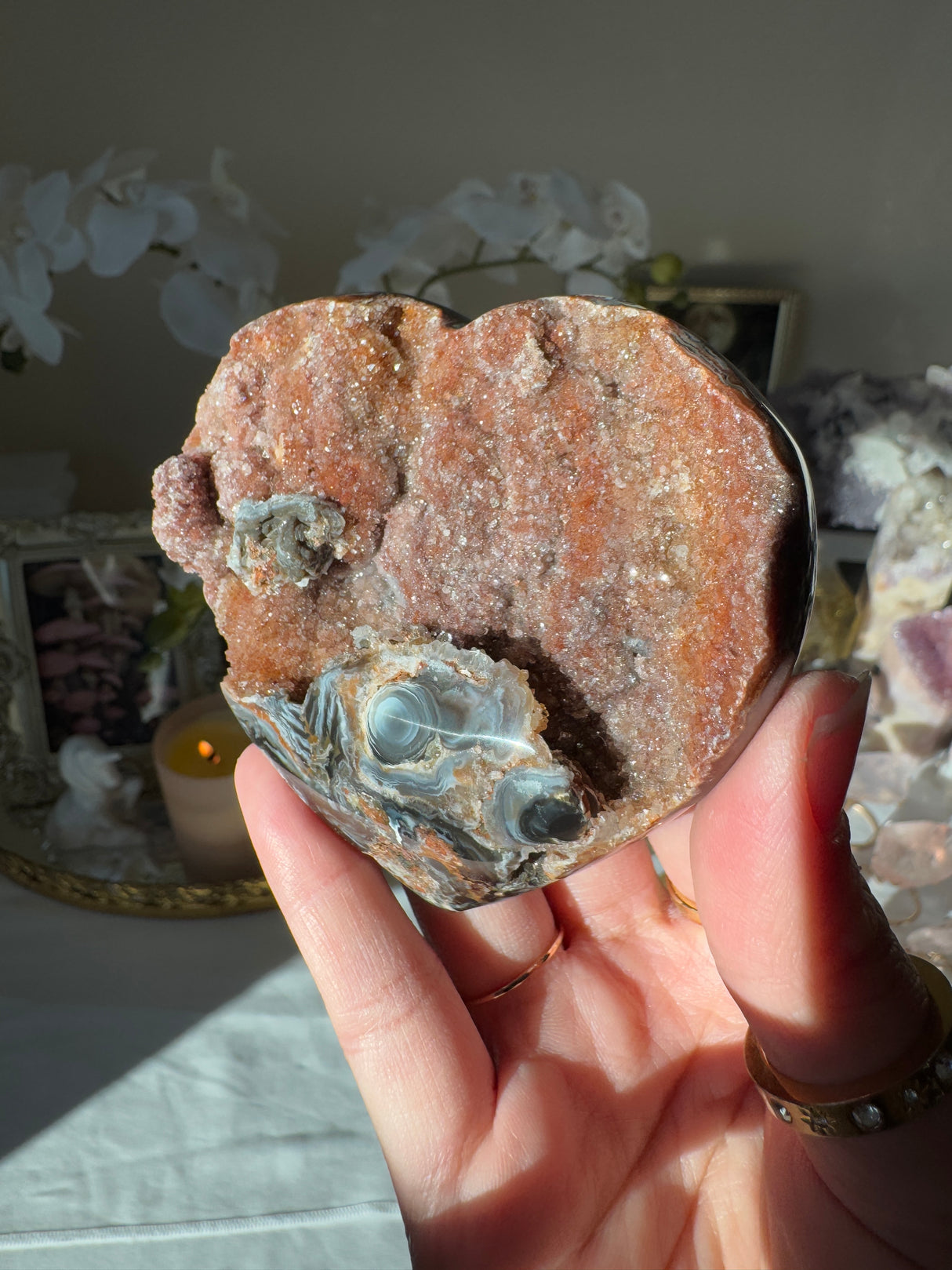 Druzy Agate Heart