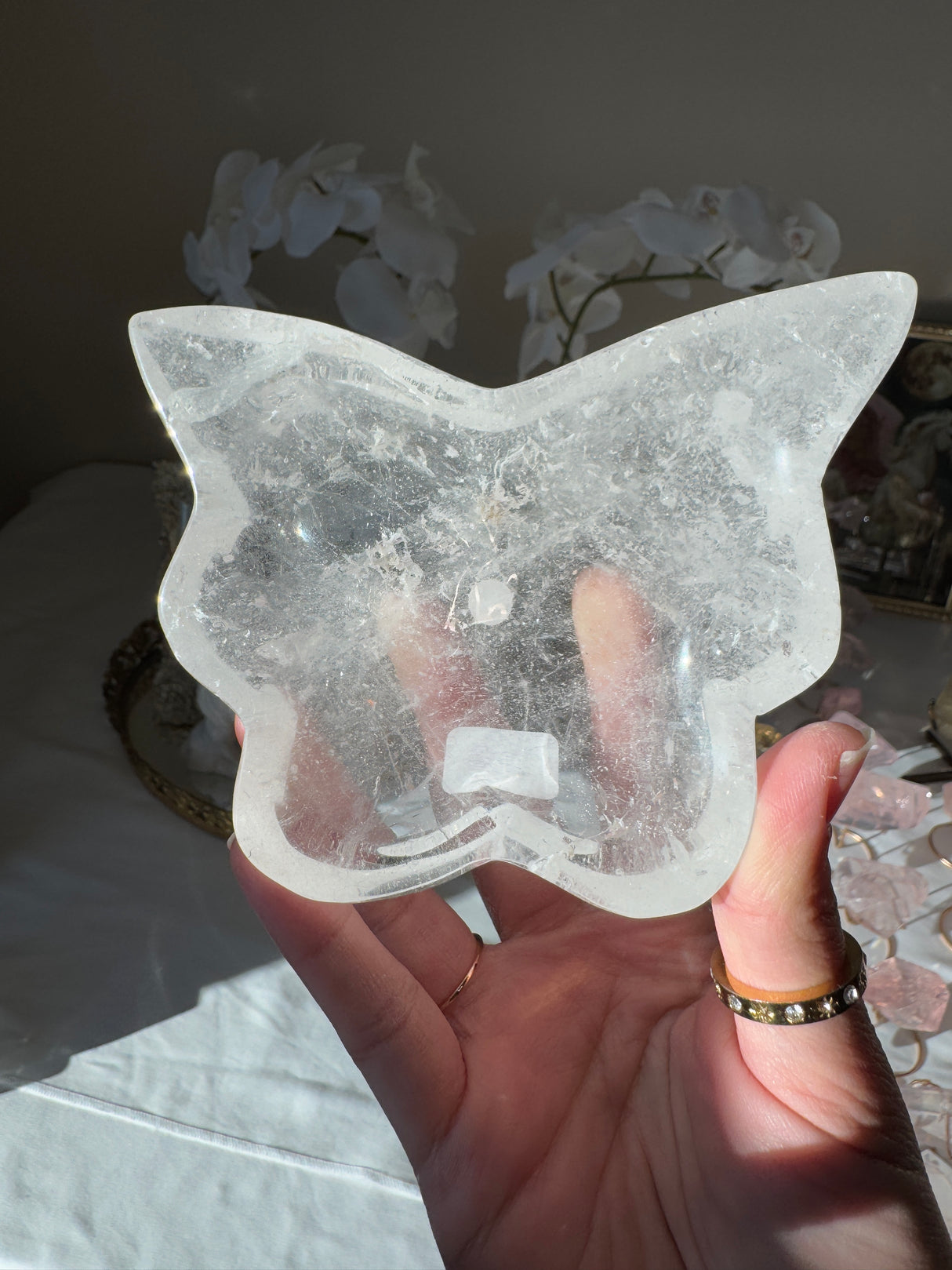 Clear Quartz Butterfly Bowl