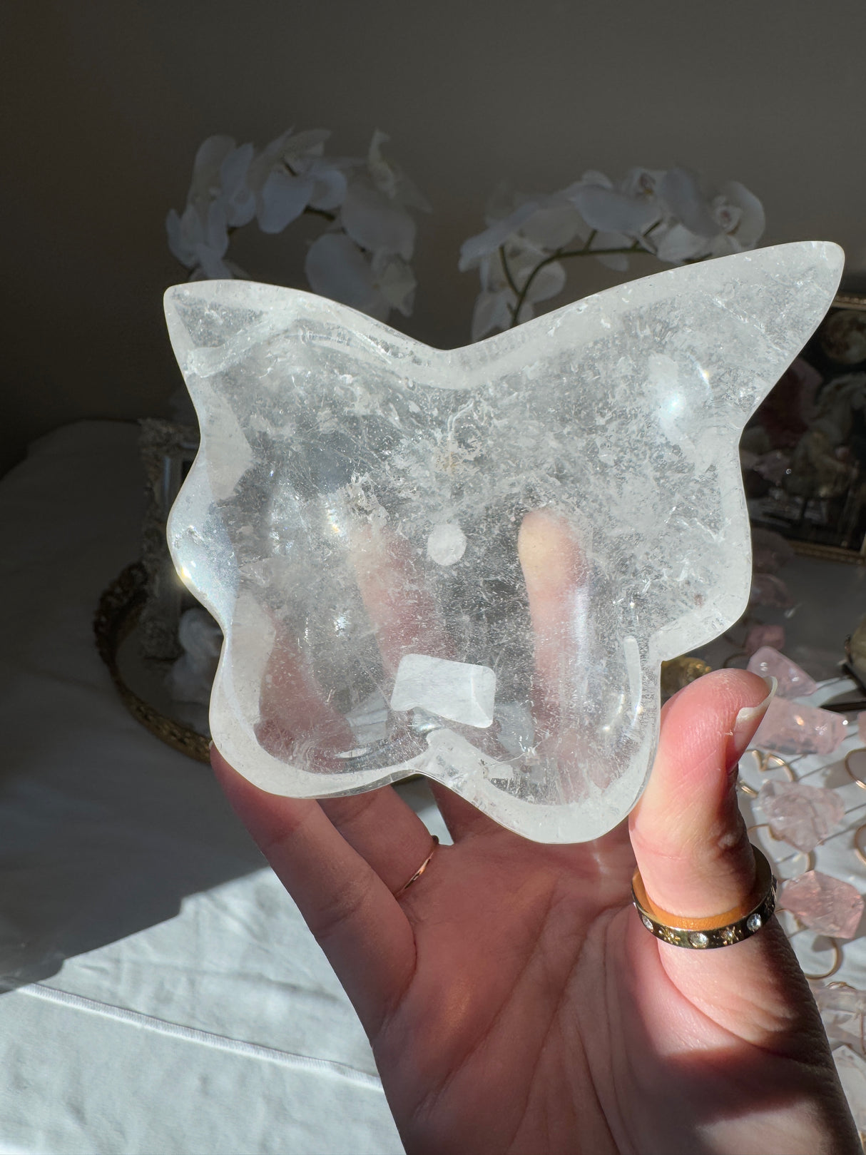 Clear Quartz Butterfly Bowl