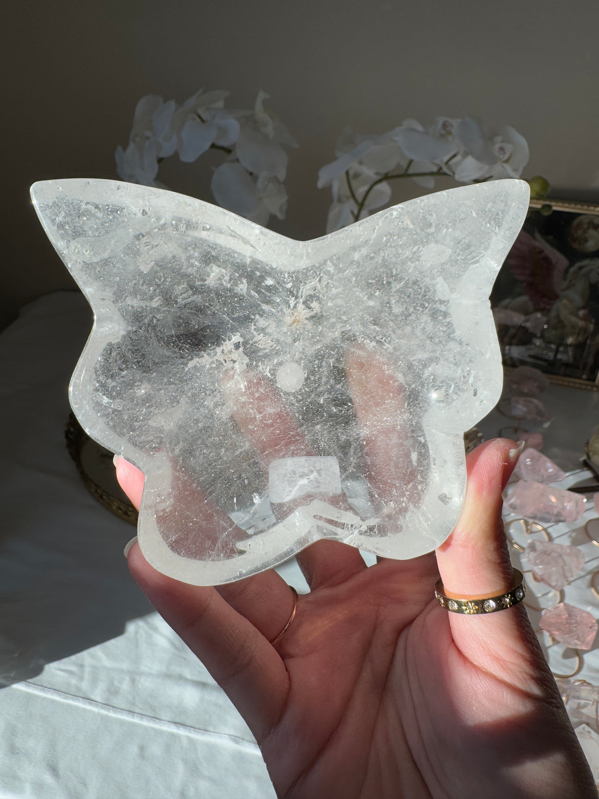 Clear Quartz Butterfly Bowl