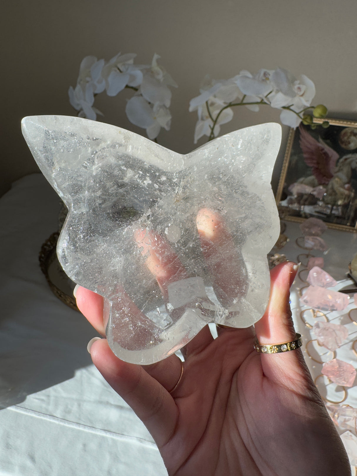 Clear Quartz Butterfly Bowl