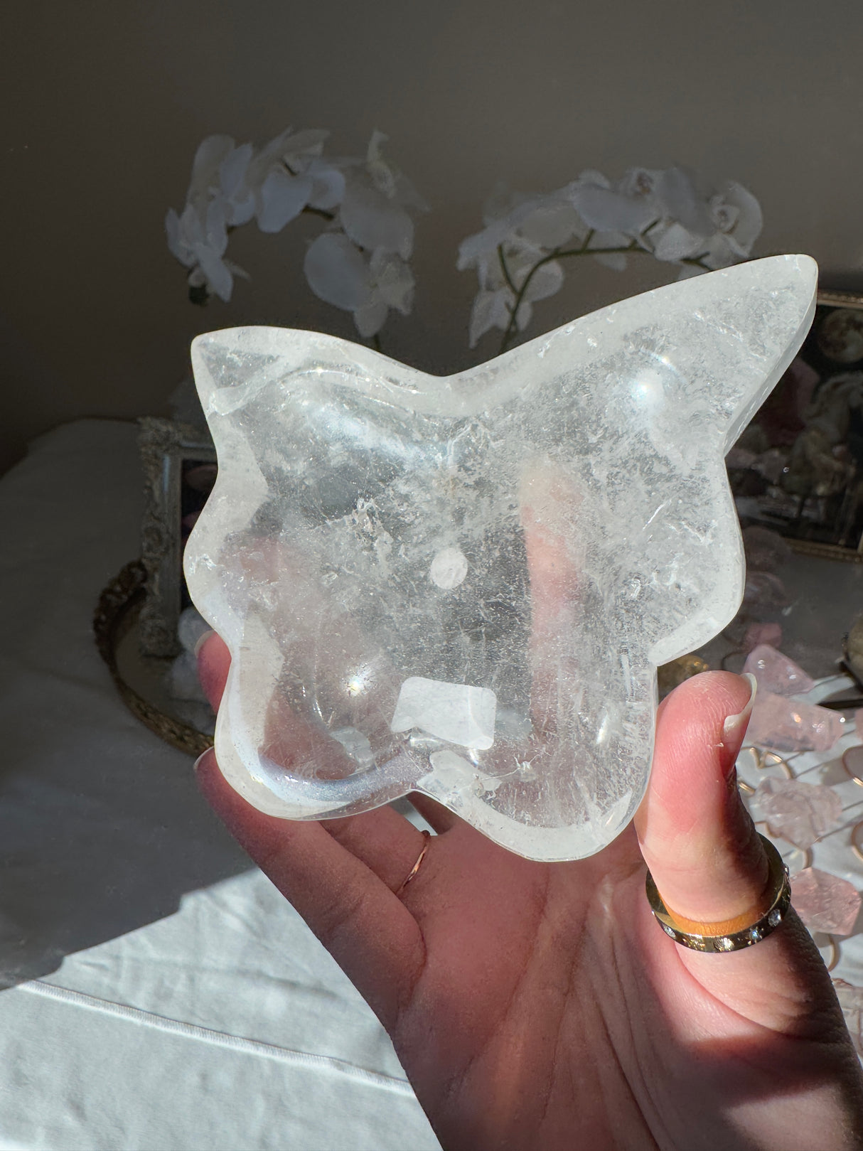 Clear Quartz Butterfly Bowl