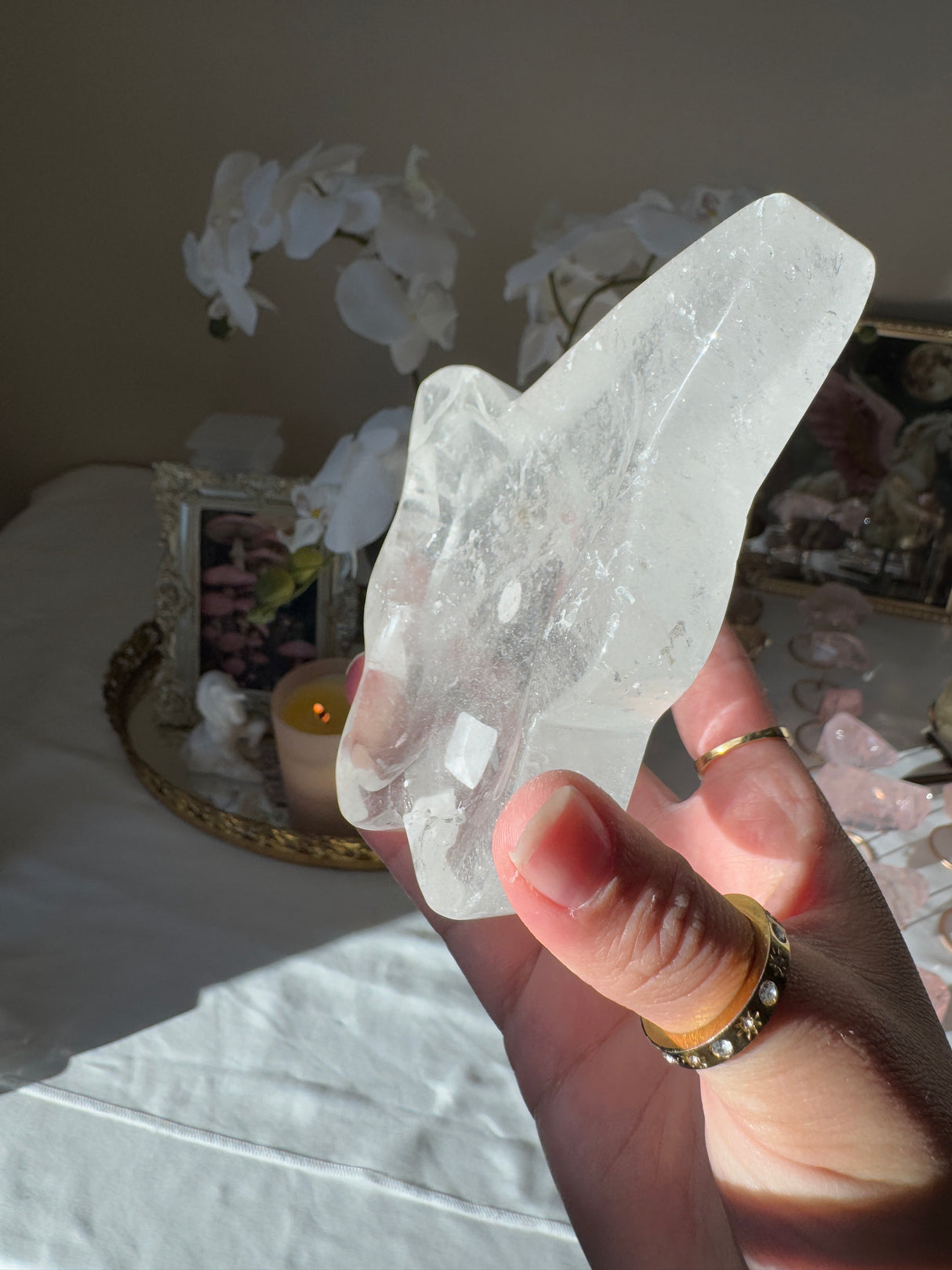 Clear Quartz Butterfly Bowl