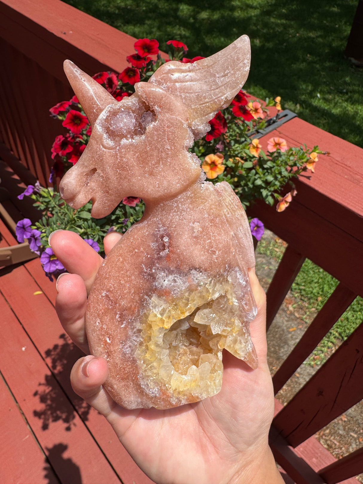 Druzy Pink Amethyst Unicorn