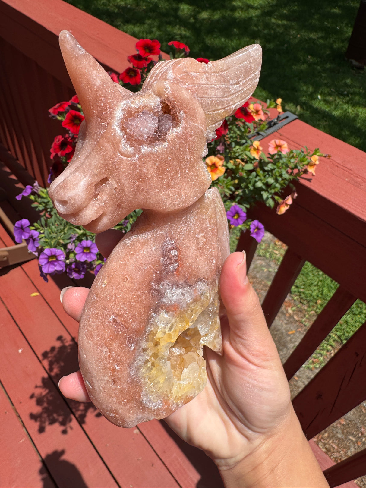 Druzy Pink Amethyst Unicorn