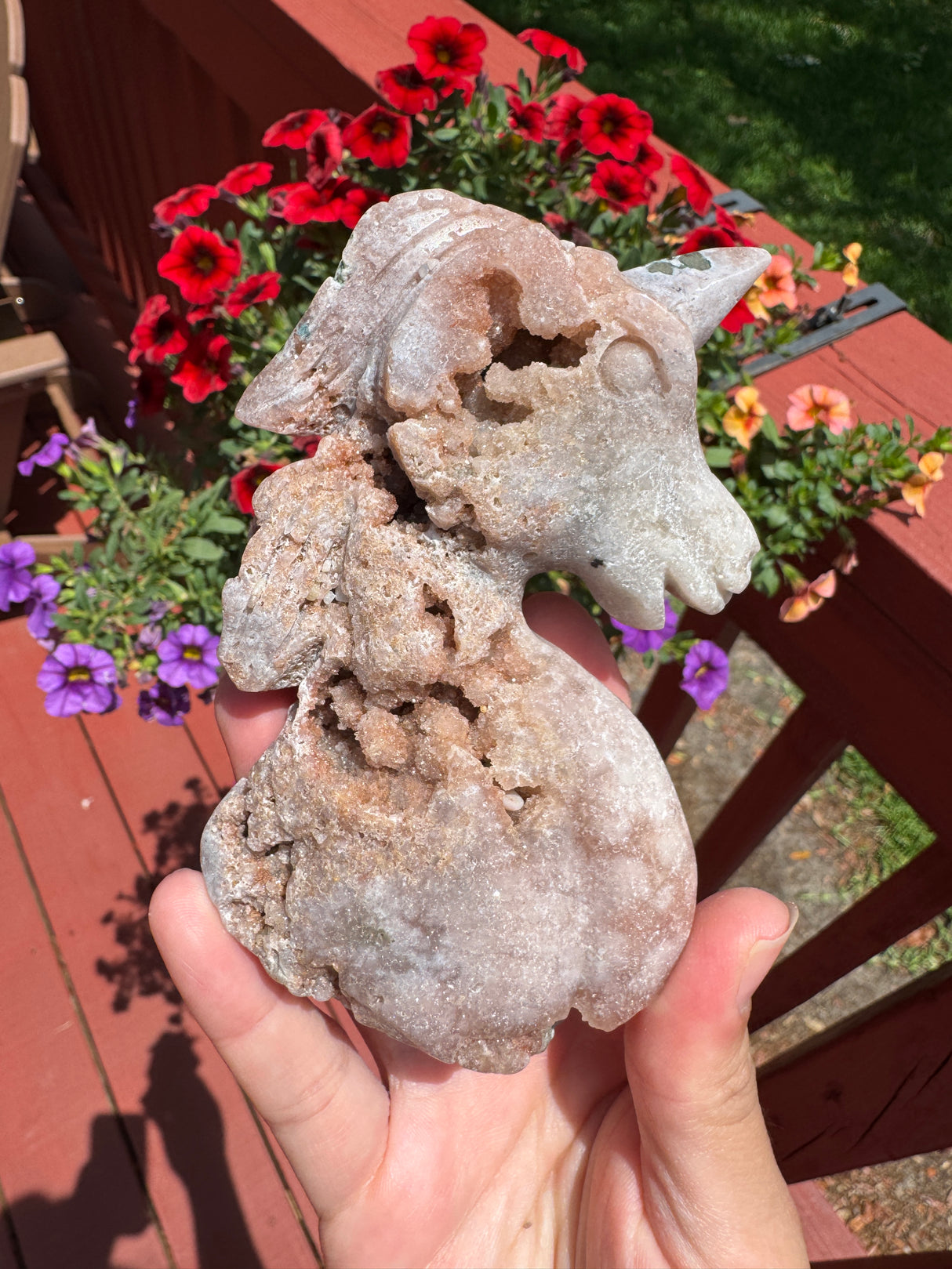 Druzy Pink Amethyst Unicorn