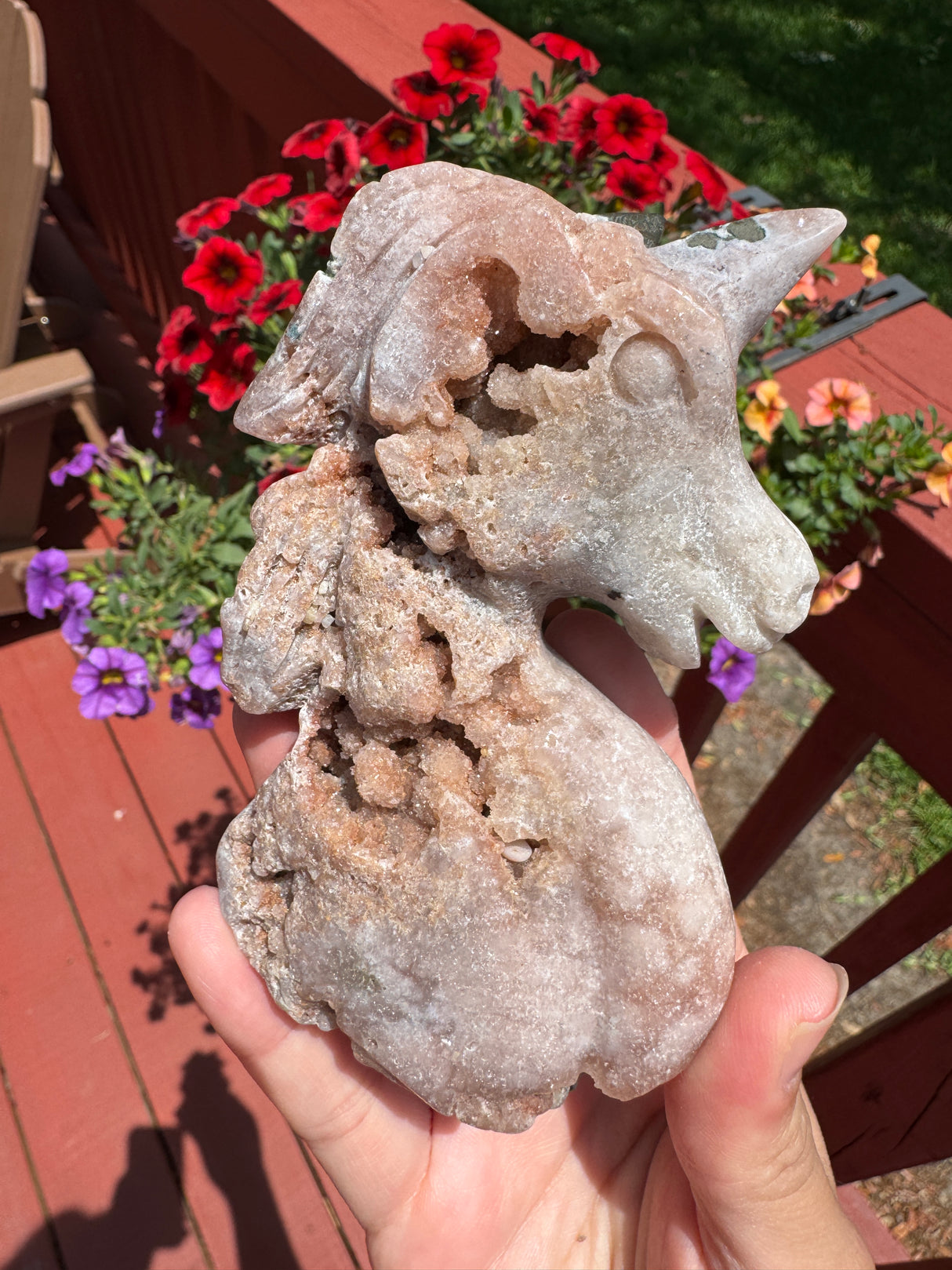 Druzy Pink Amethyst Unicorn