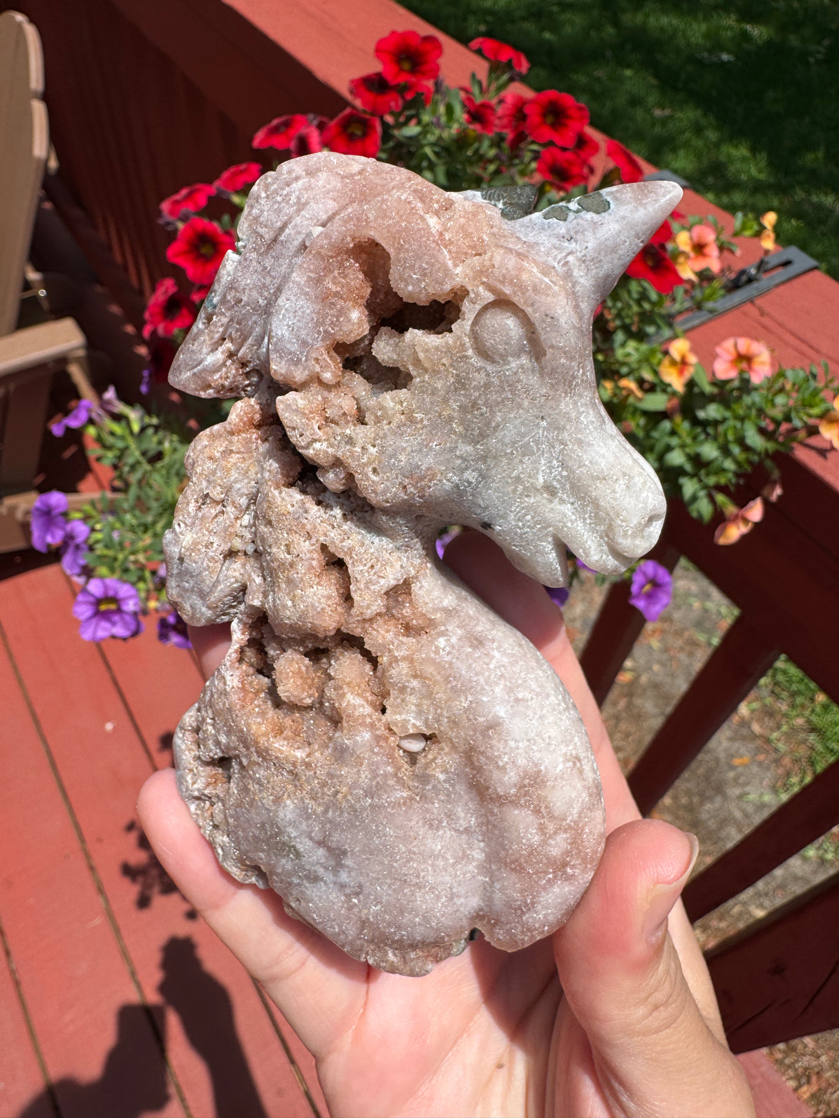 Druzy Pink Amethyst Unicorn