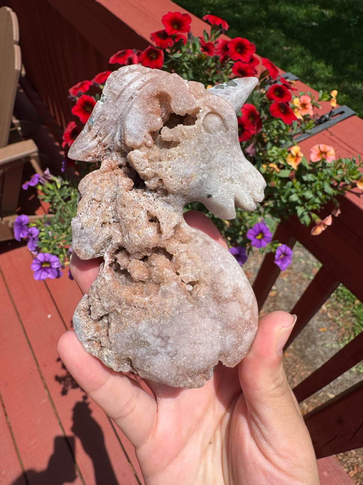 Druzy Pink Amethyst Unicorn