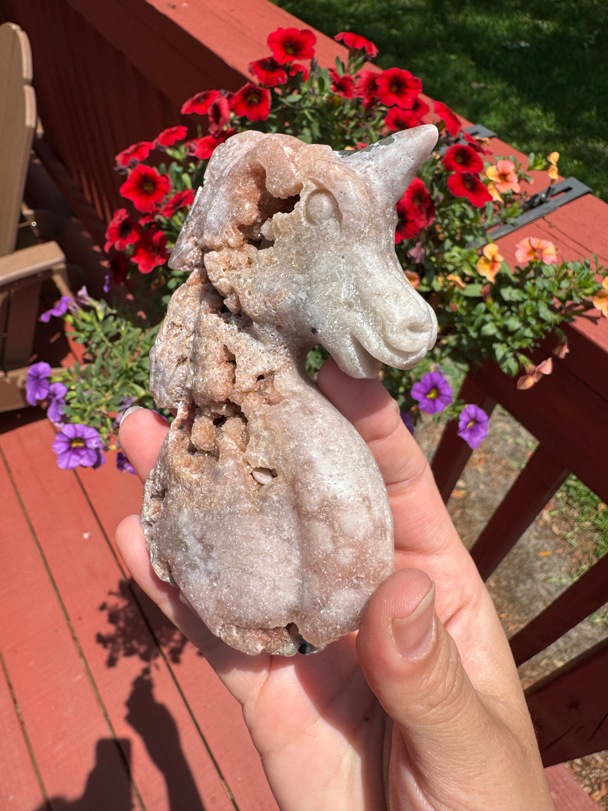Druzy Pink Amethyst Unicorn