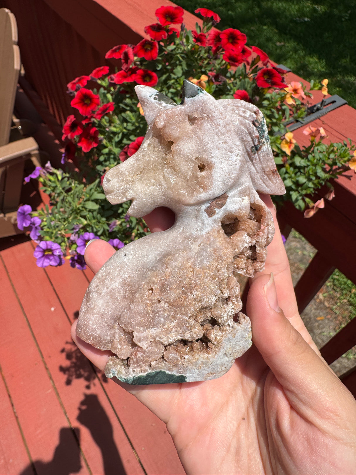 Druzy Pink Amethyst Unicorn
