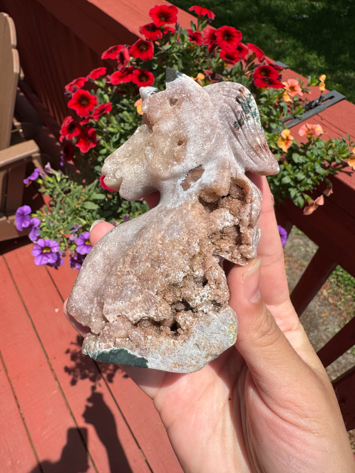 Druzy Pink Amethyst Unicorn