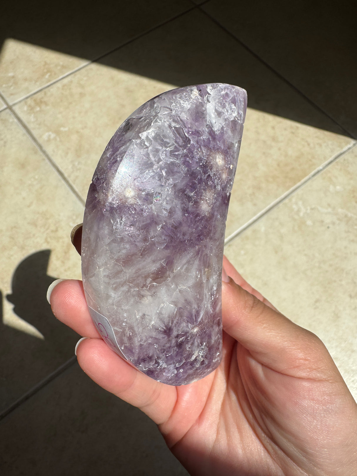 Flower Agate Amethyst Moon