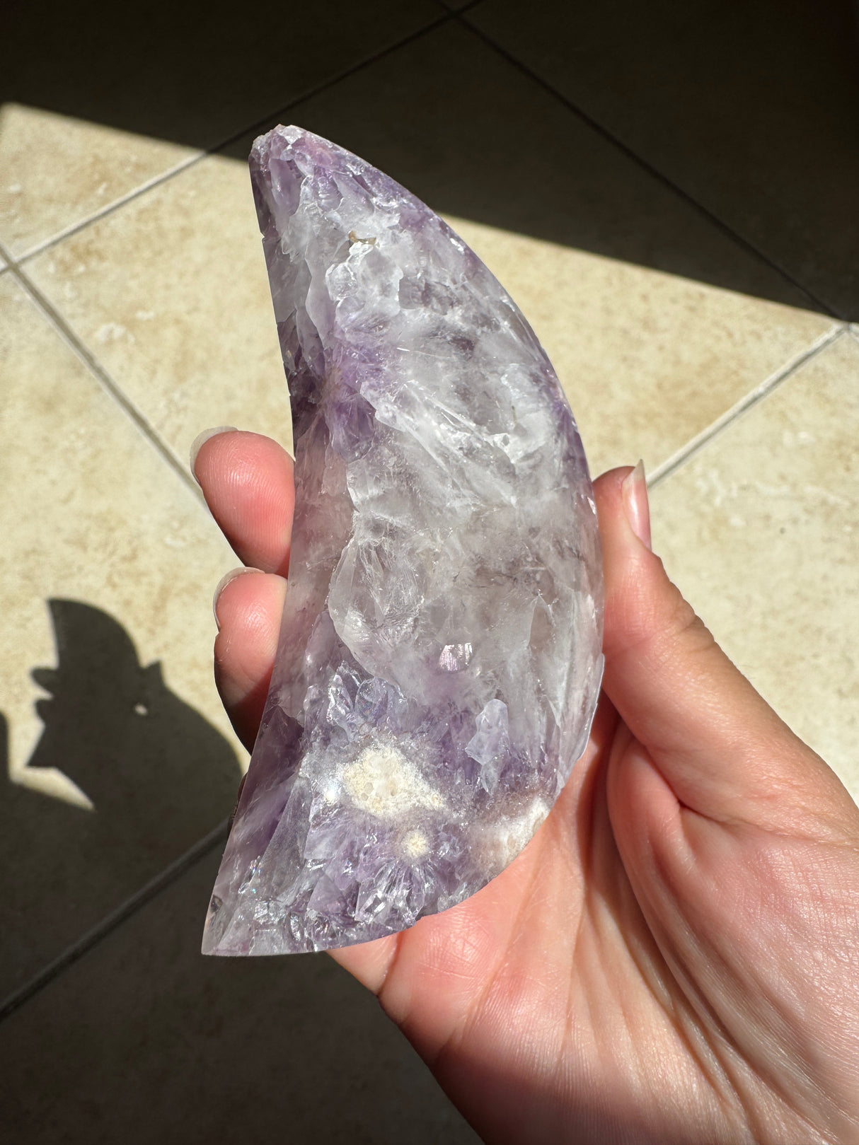 Flower Agate Amethyst Moon