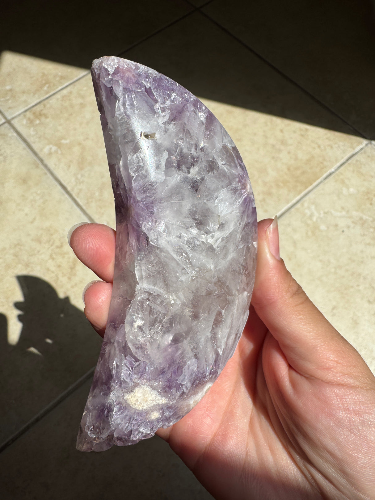 Flower Agate Amethyst Moon