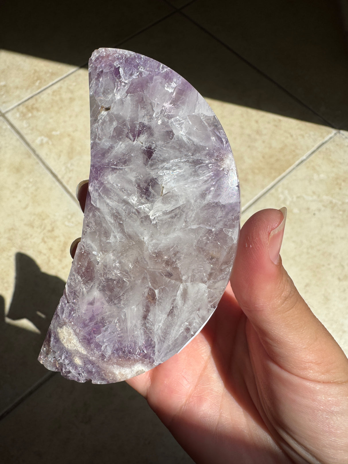 Flower Agate Amethyst Moon