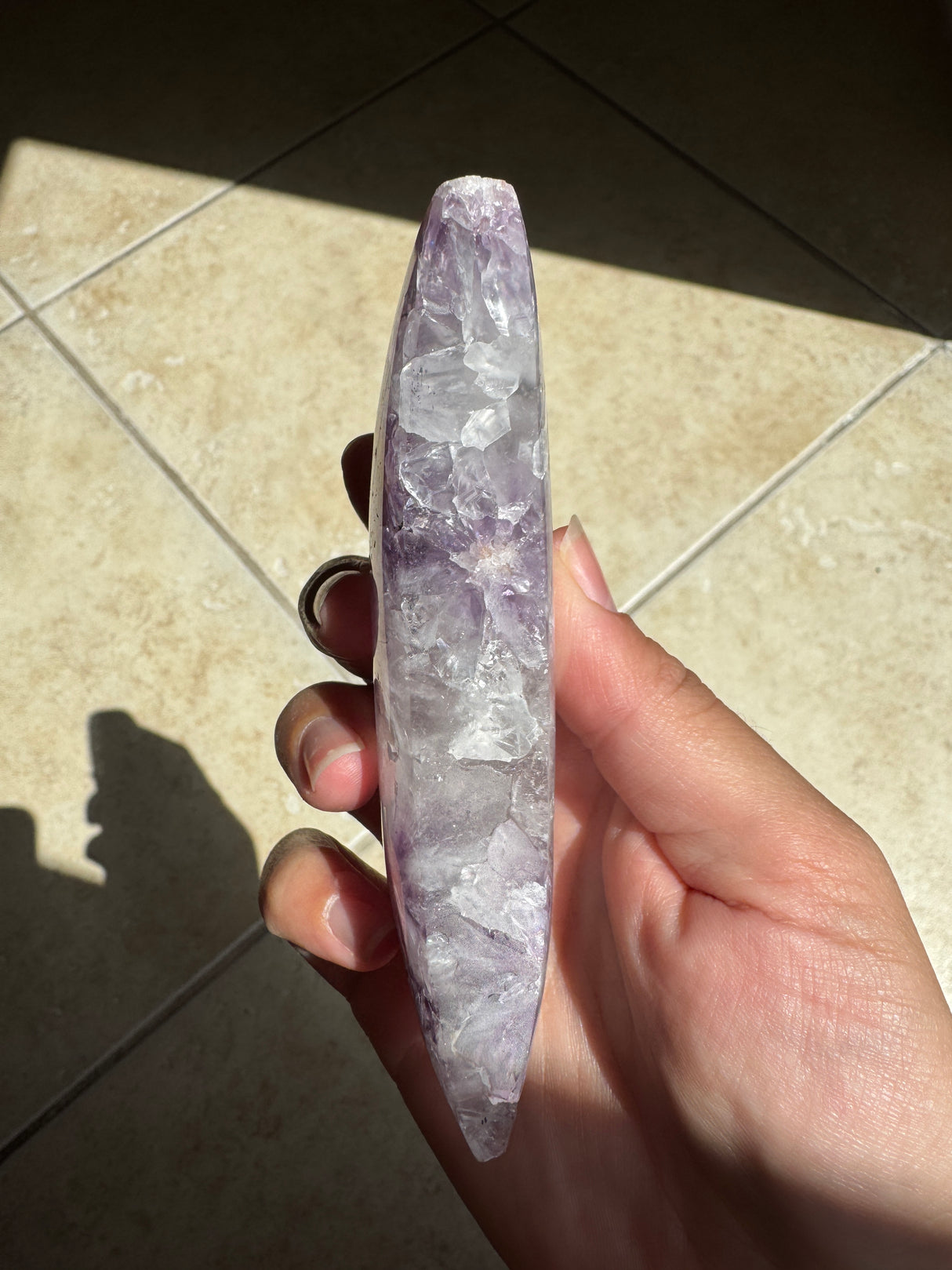 Flower Agate Amethyst Moon