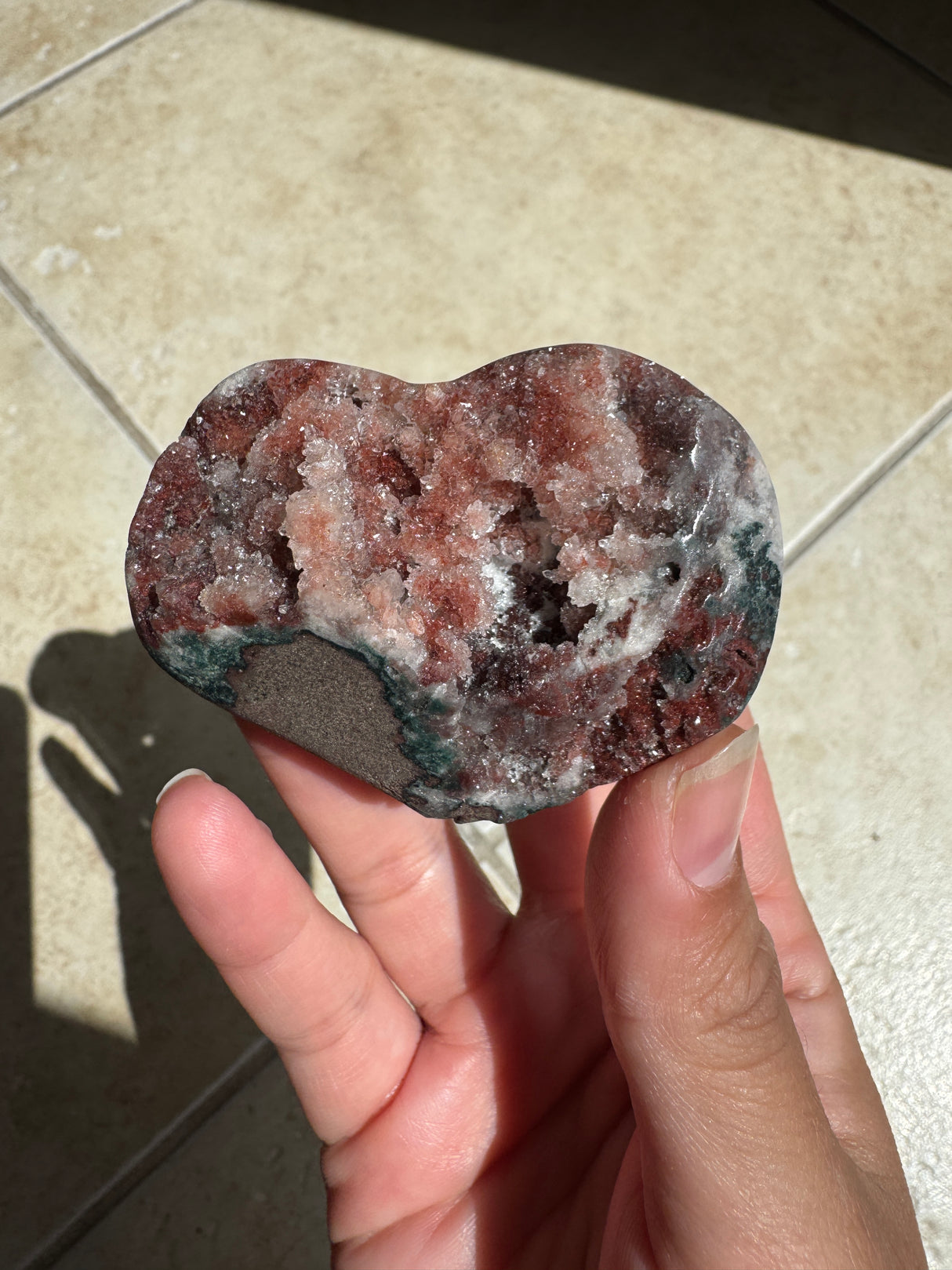 Druzy Red Pink Amethyst Heart