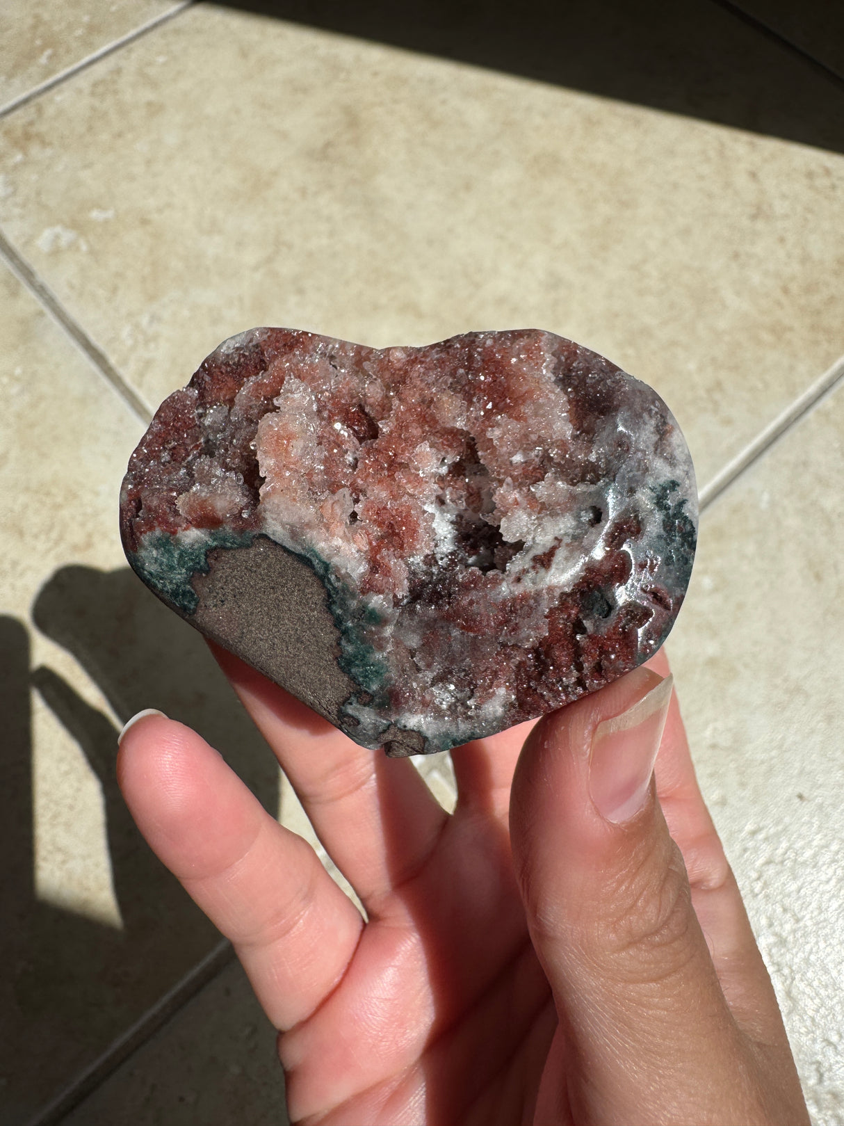 Druzy Red Pink Amethyst Heart