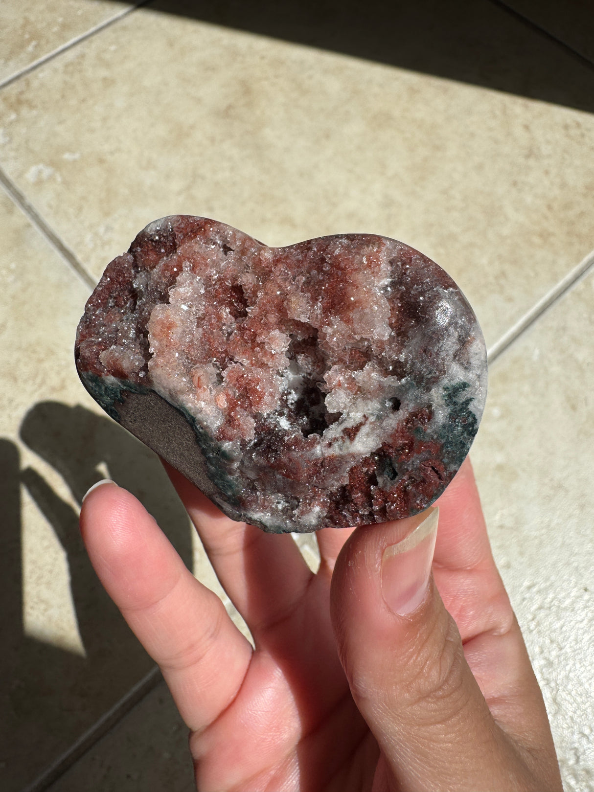 Druzy Red Pink Amethyst Heart