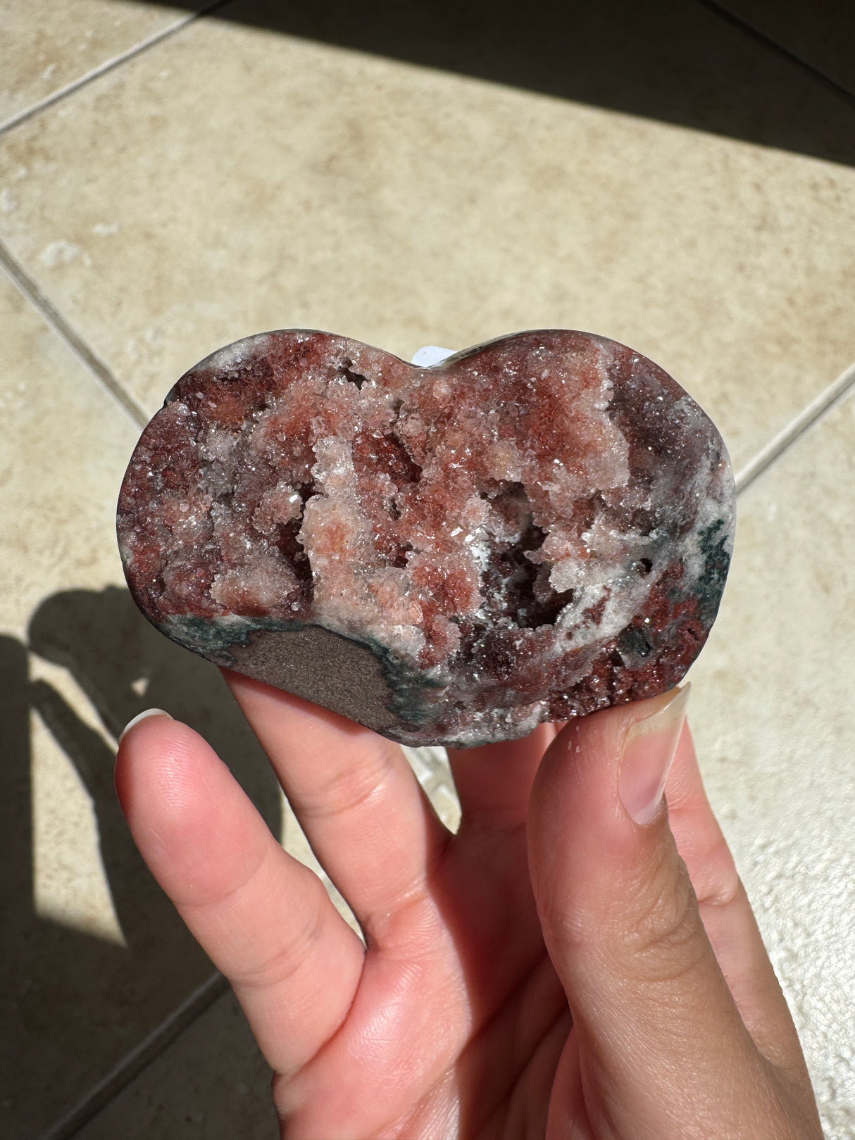 Druzy Red Pink Amethyst Heart