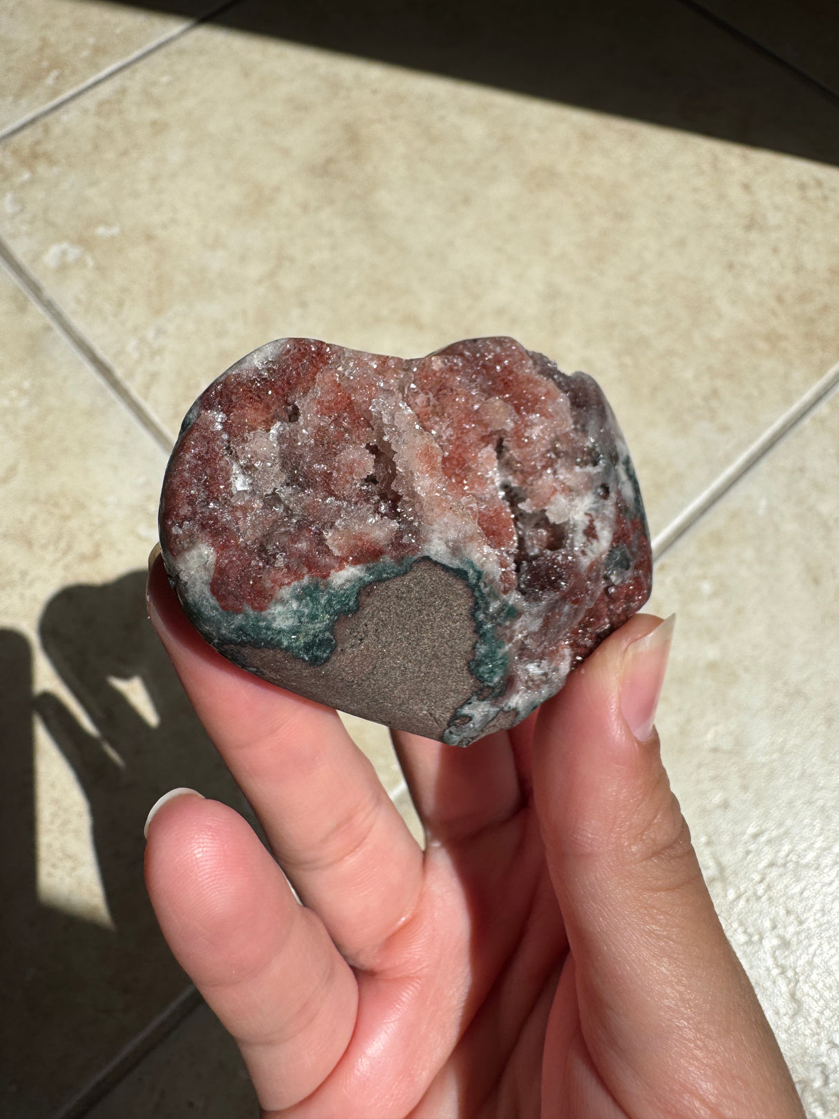 Druzy Red Pink Amethyst Heart