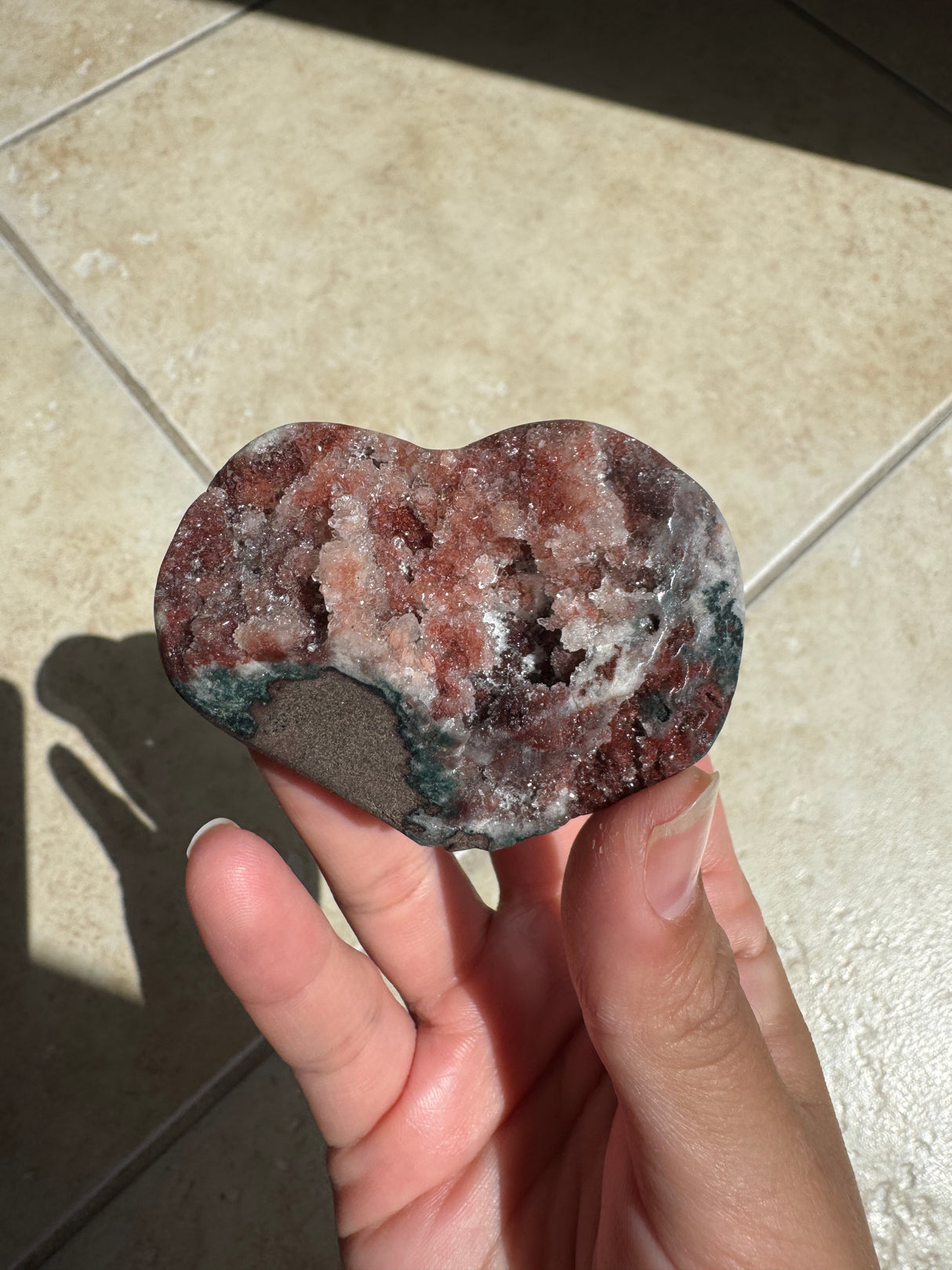 Druzy Red Pink Amethyst Heart