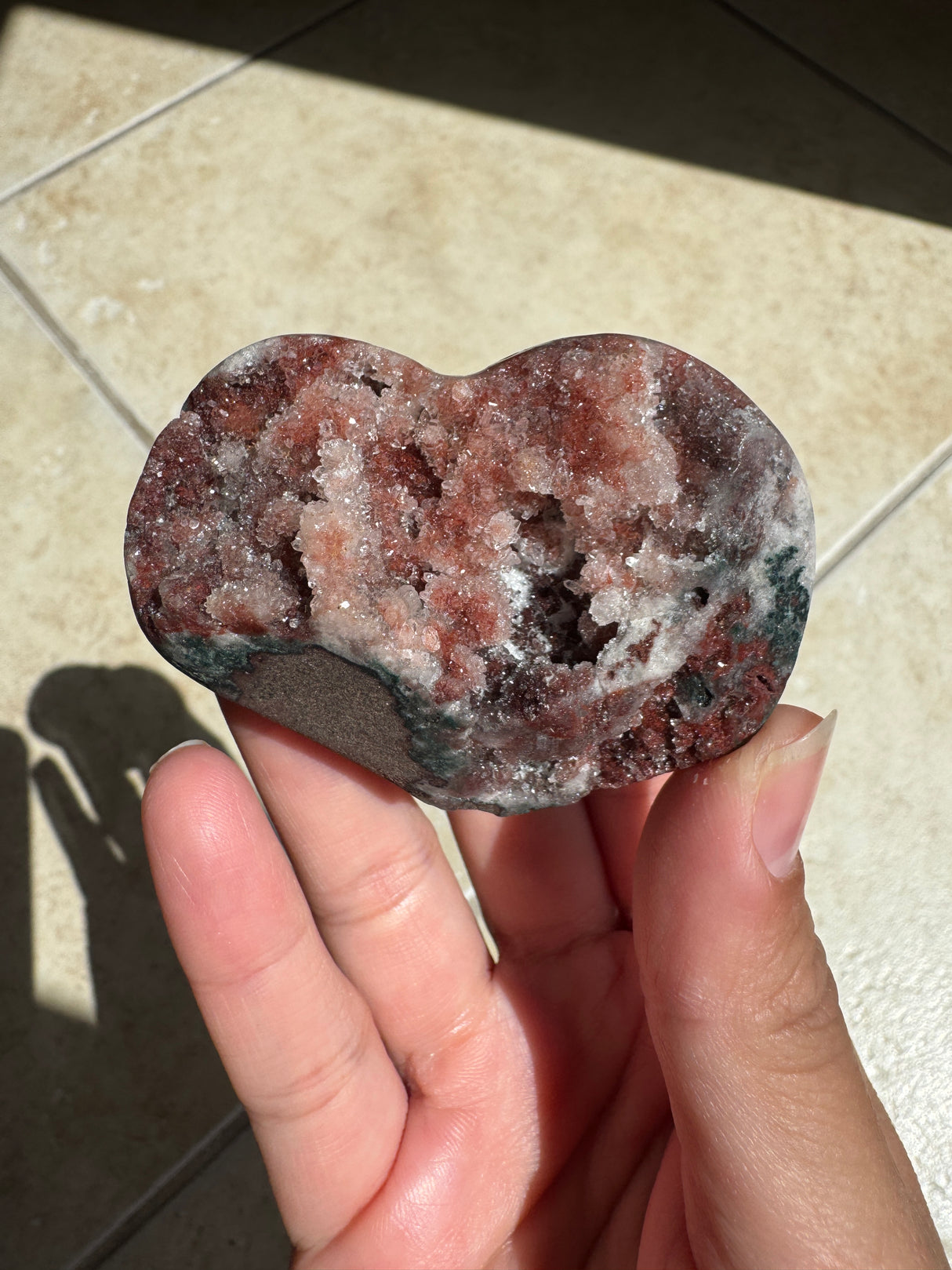 Druzy Red Pink Amethyst Heart