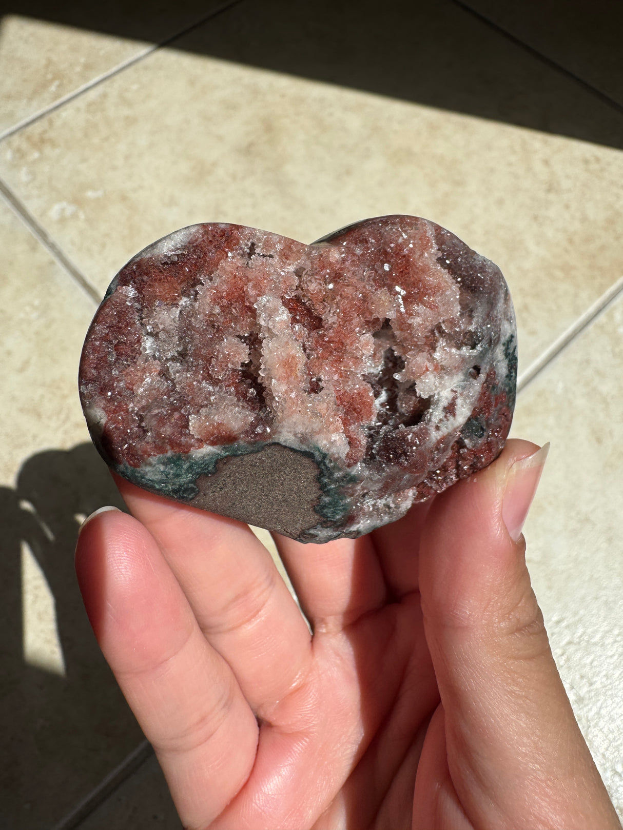 Druzy Red Pink Amethyst Heart