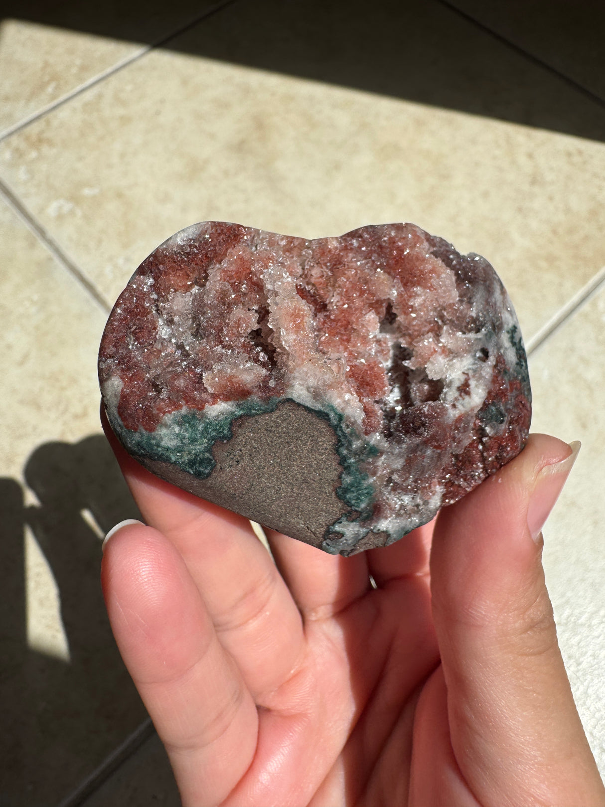 Druzy Red Pink Amethyst Heart