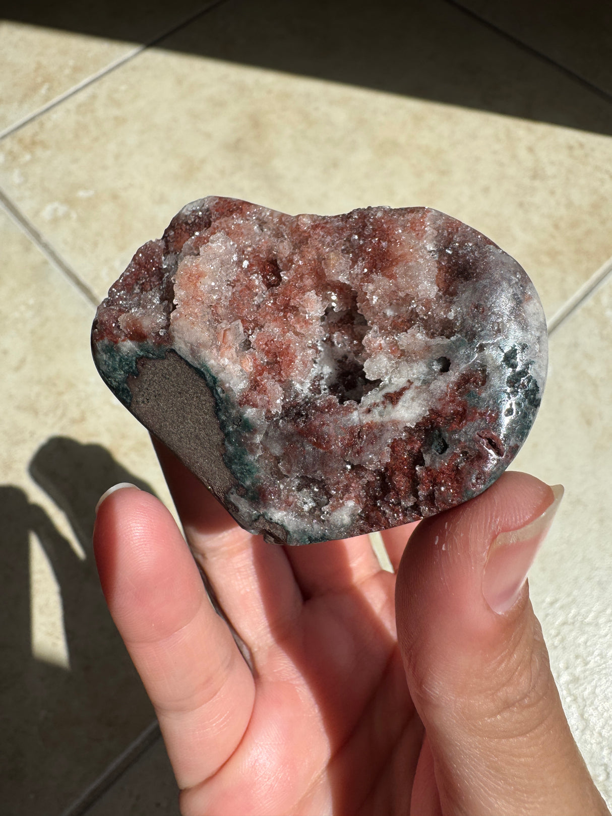 Druzy Red Pink Amethyst Heart