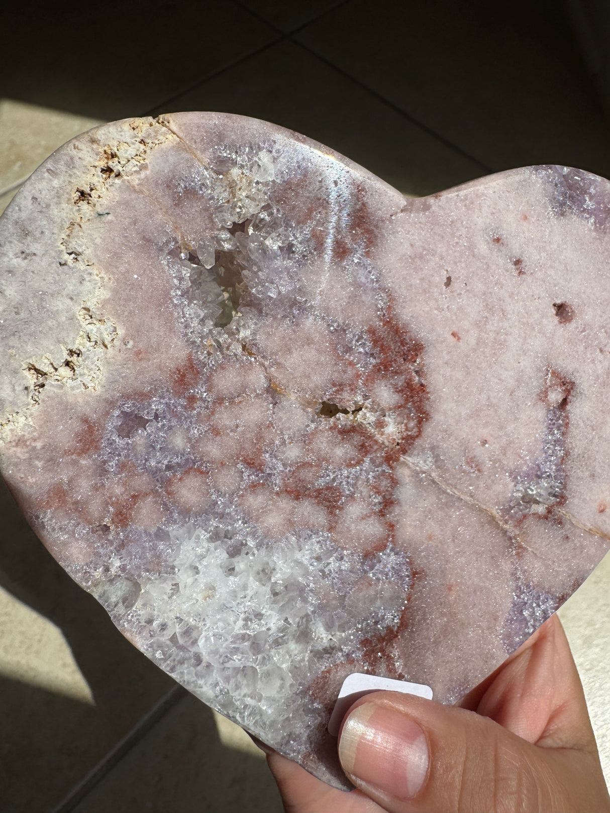 Pink Amethyst Heart with Stand