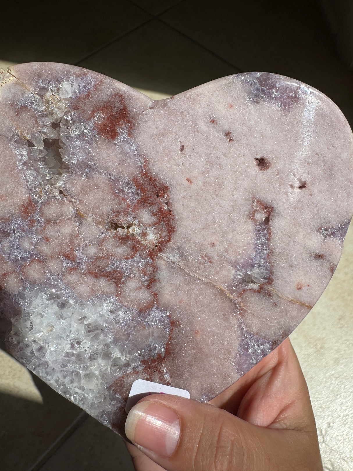 Pink Amethyst Heart with Stand