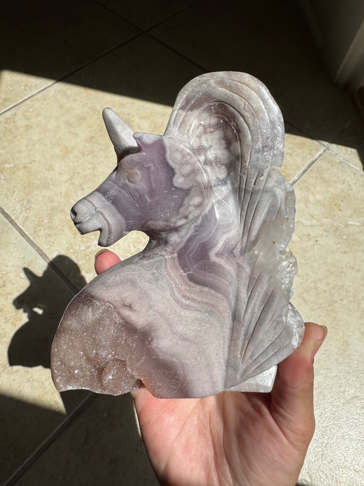 Lavender Druzy Pink Amethyst Unicorn